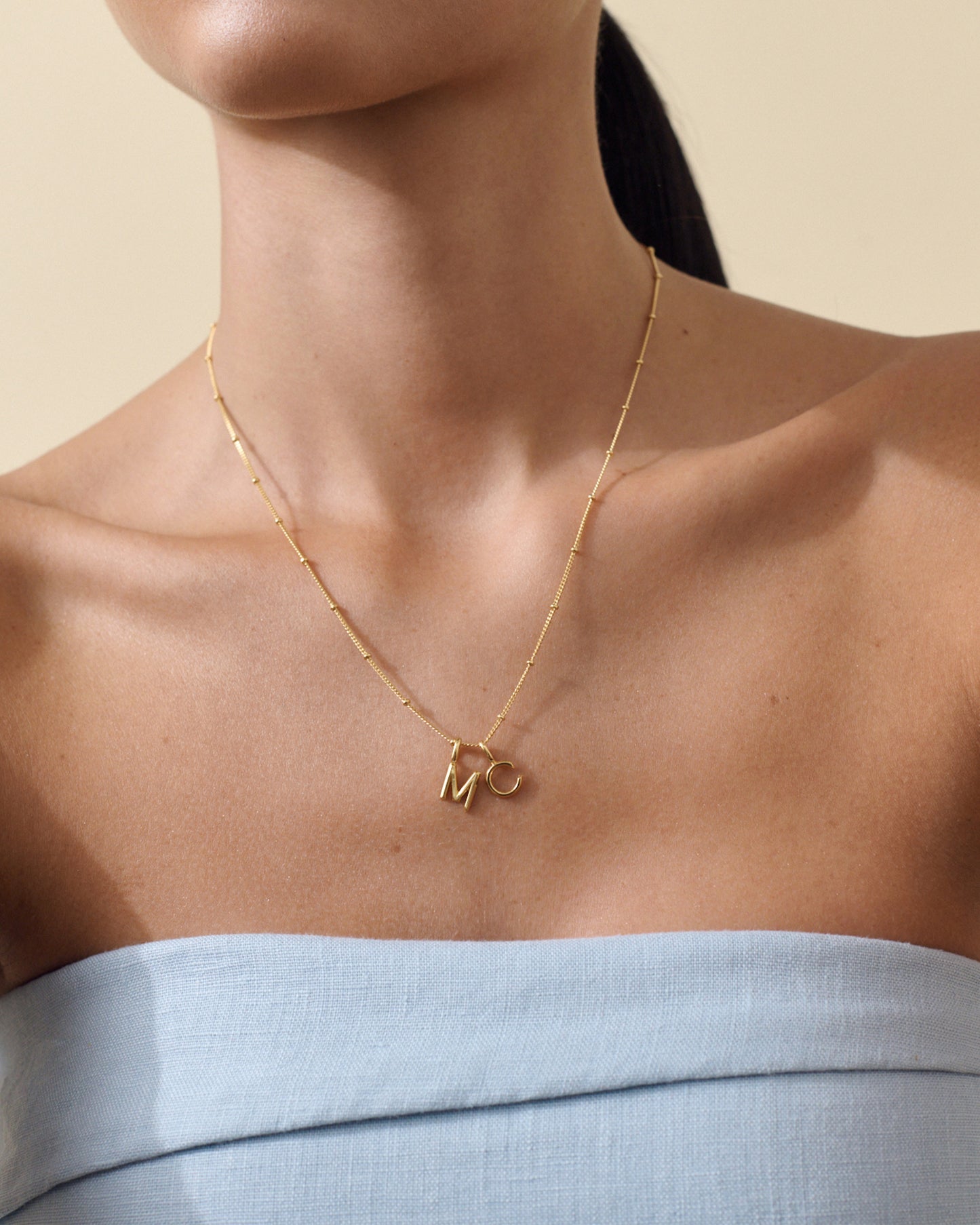 Gold Mini Initial Necklace