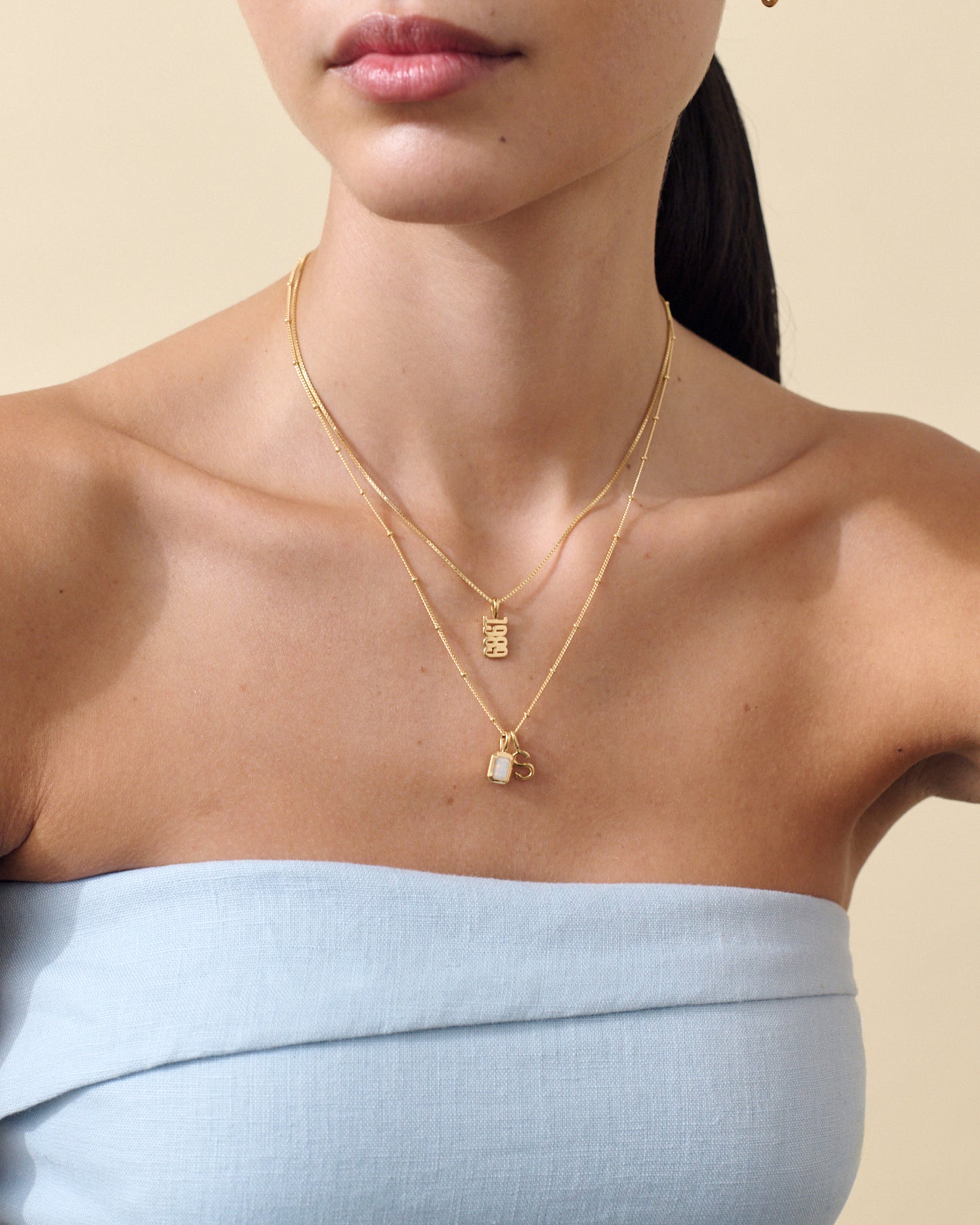 Gold Mini Initial Necklace