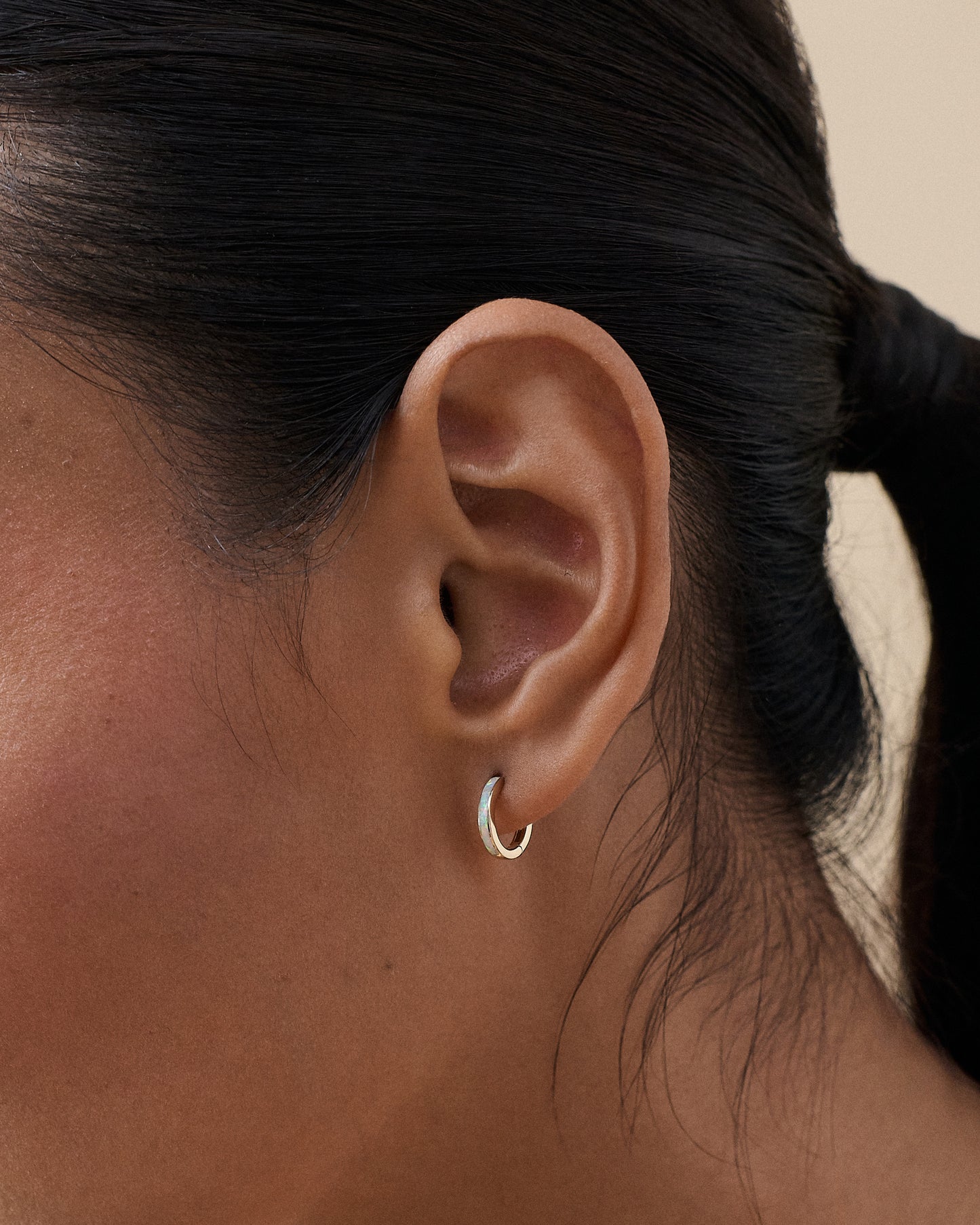 Opal Huggie Earrings