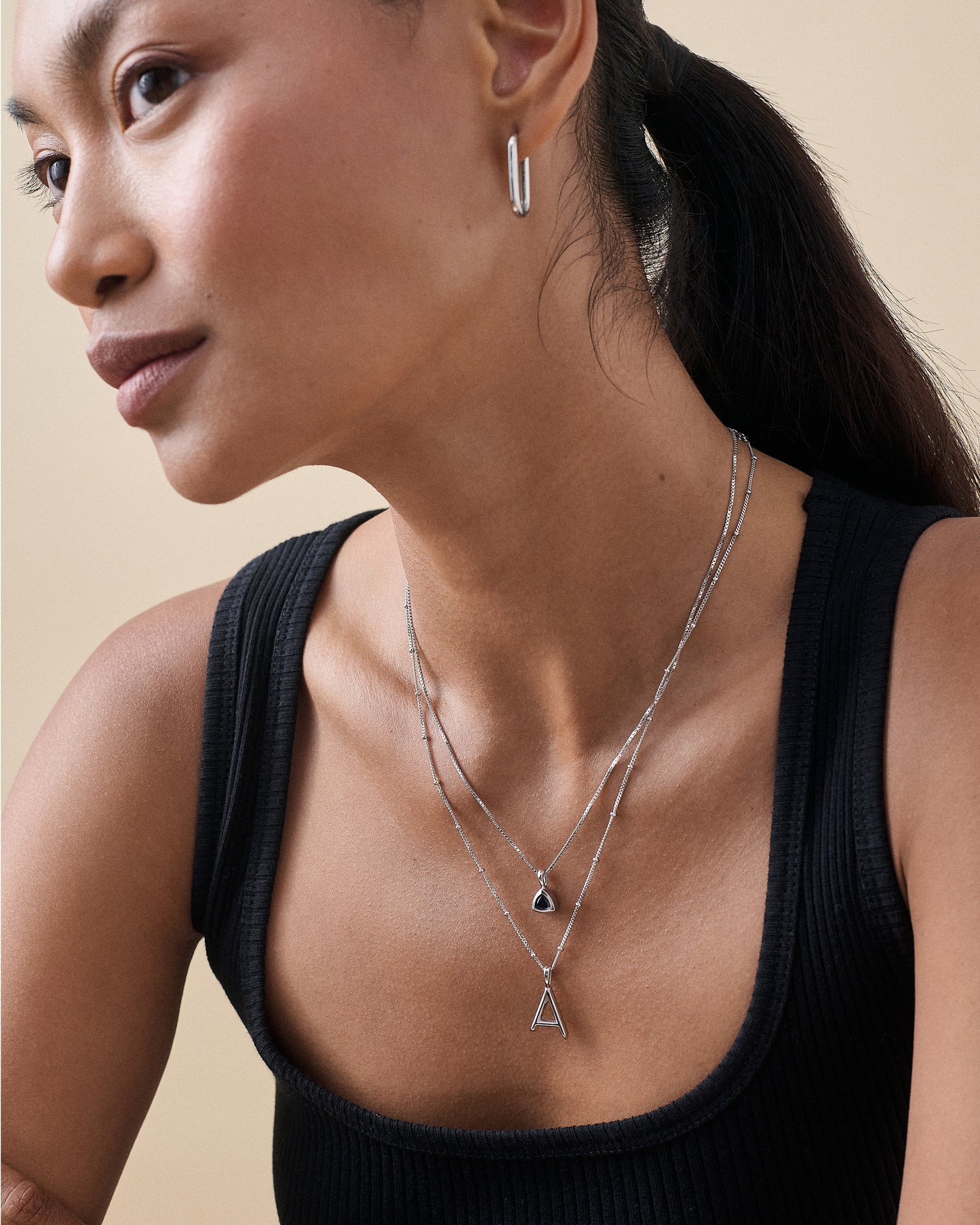 Link Hoop Earrings - Silver