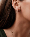 Deco Red Jasper & Garnet Stud Earrings