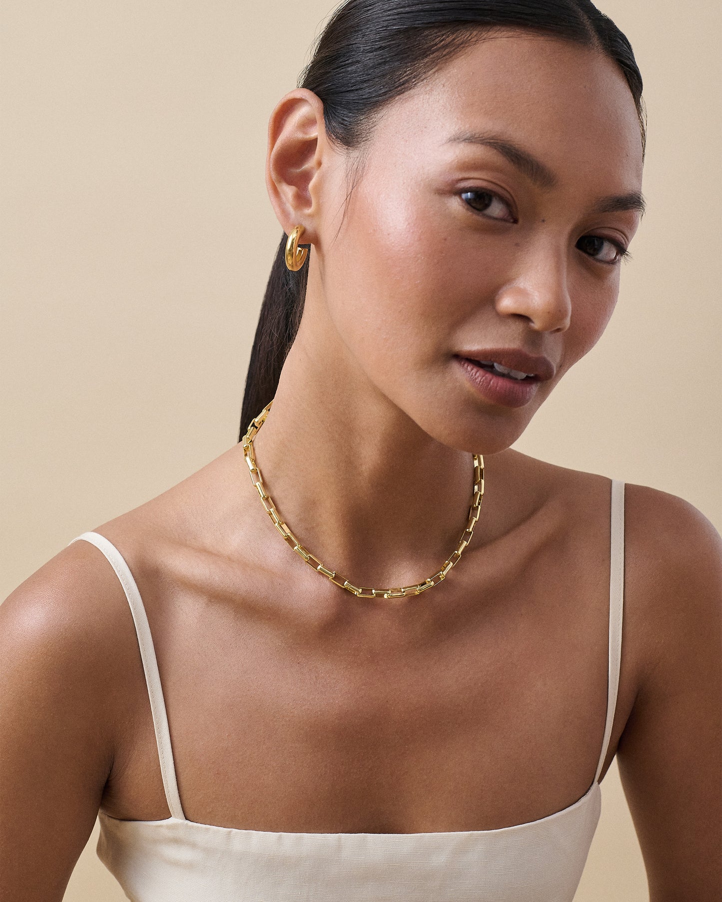 Chunky Hoop Earrings - Gold