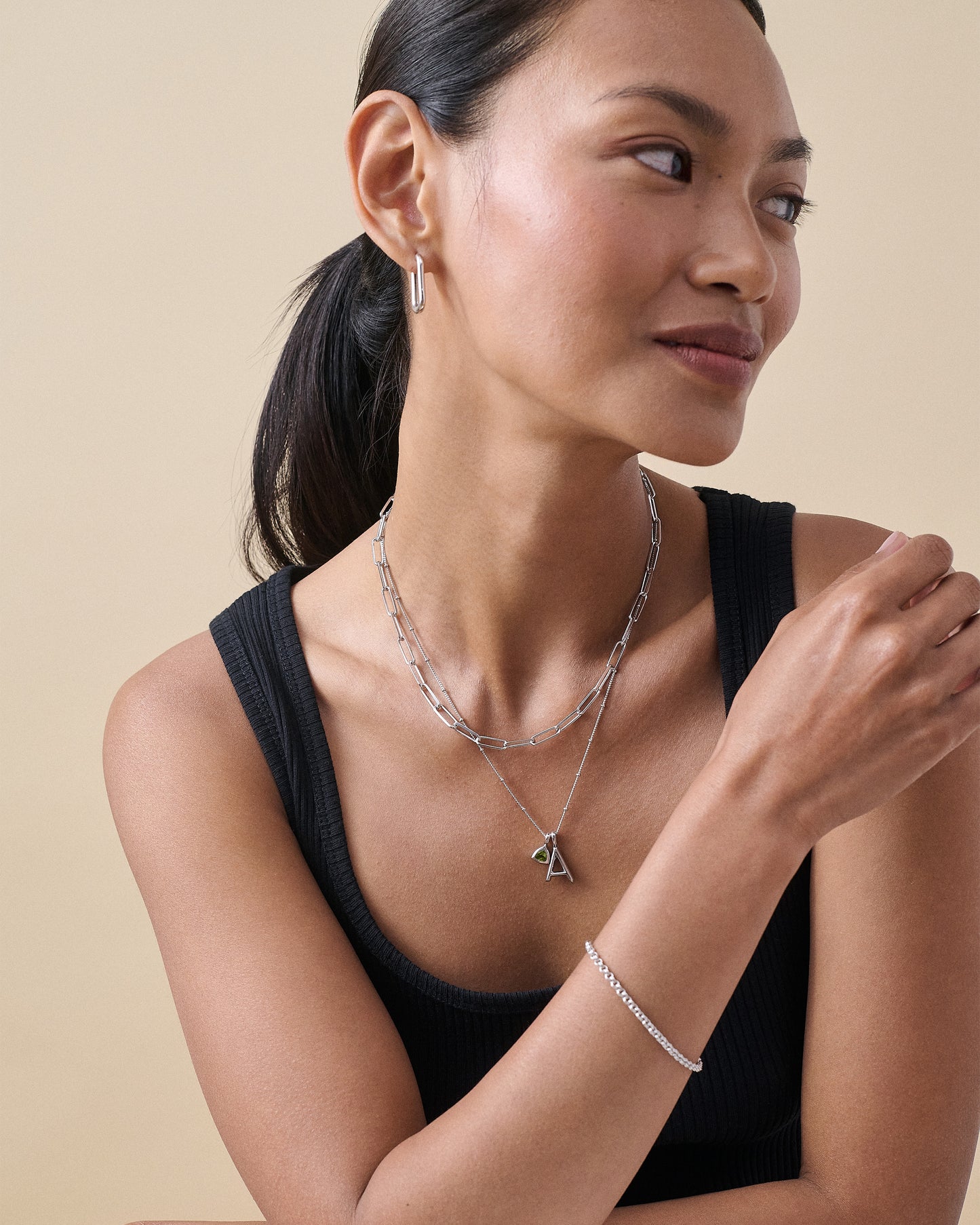 Initial Necklace - Silver
