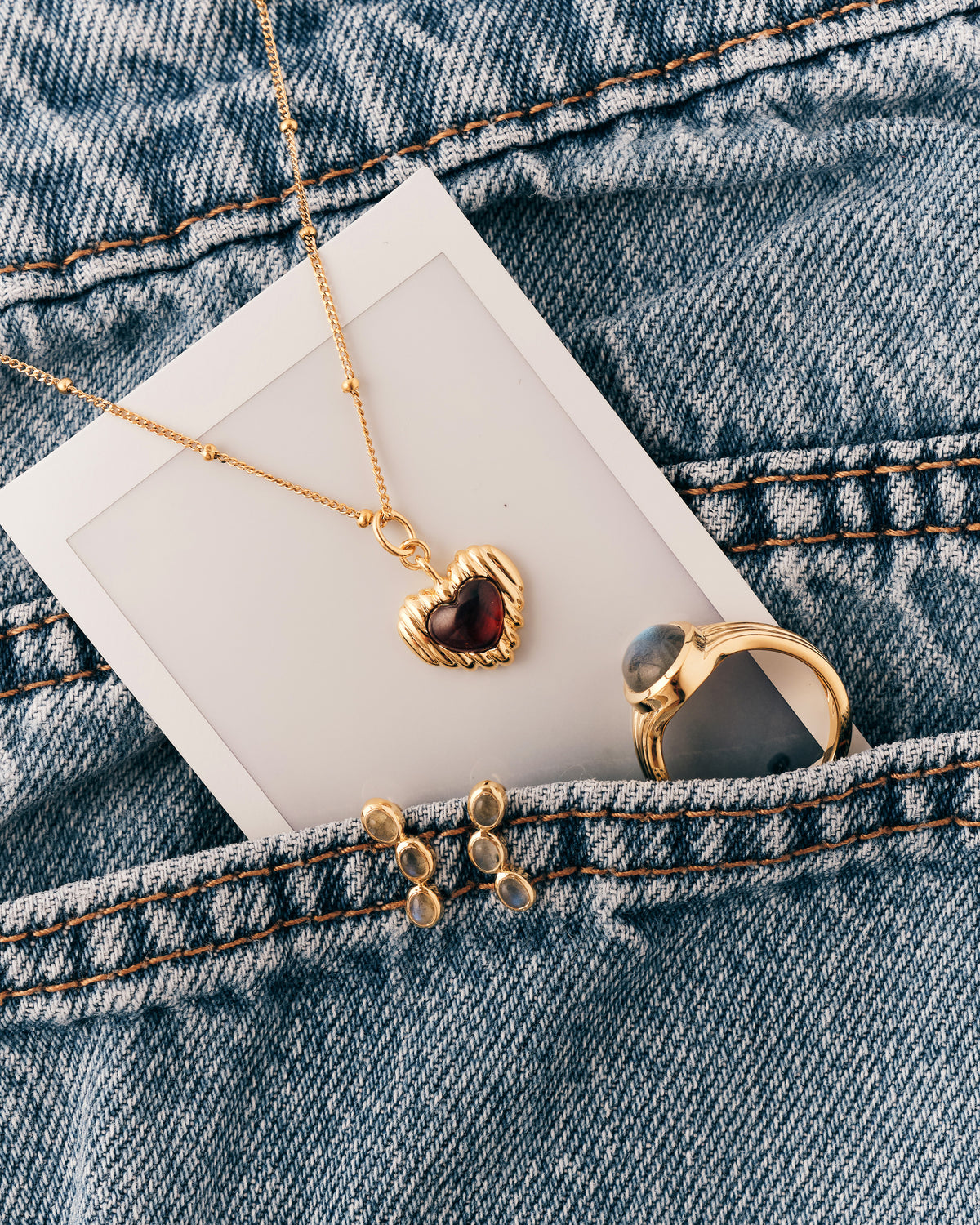 Lily Pebbles Ridge Garnet Heart Pendant