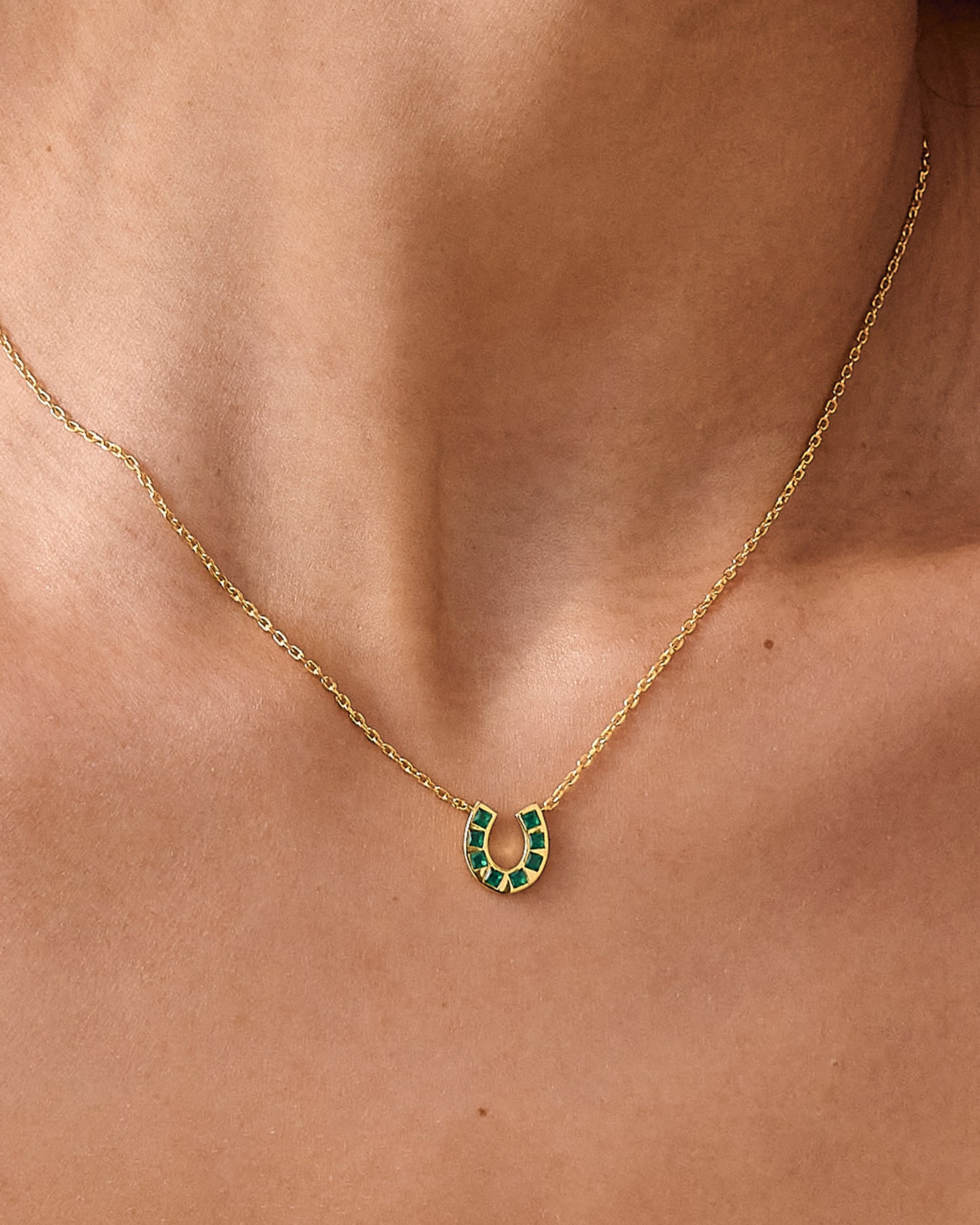 Horseshoe Green Onyx Necklace
