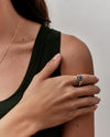 Deco Lapis and Blue Sapphire Ring