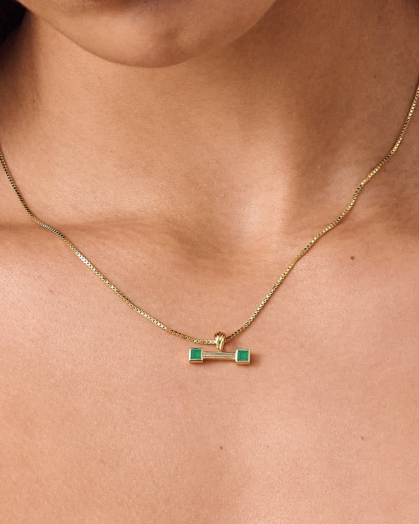 Balance T-Bar Green Necklace