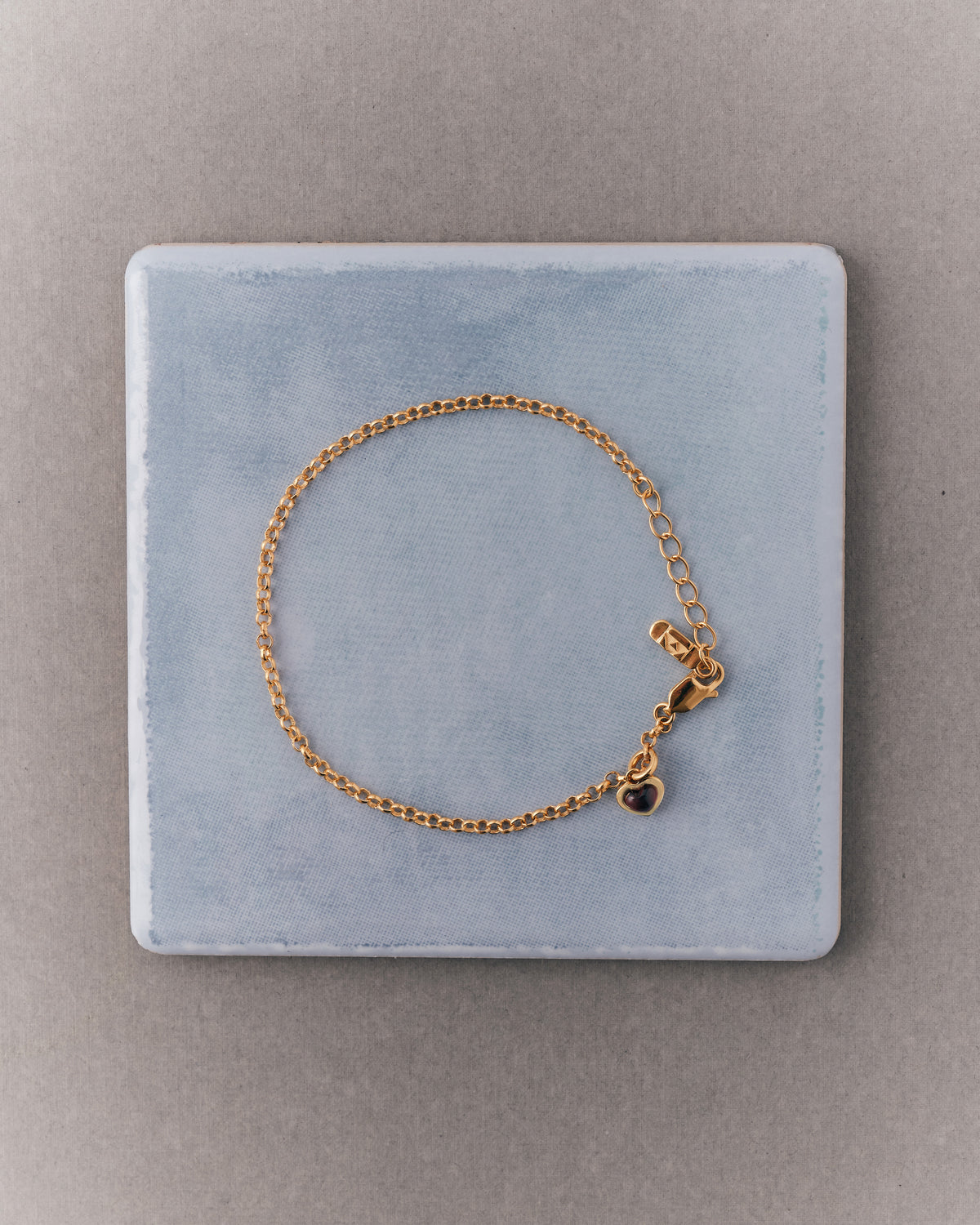 Lily Pebbles Garnet Heart Charm Bracelet