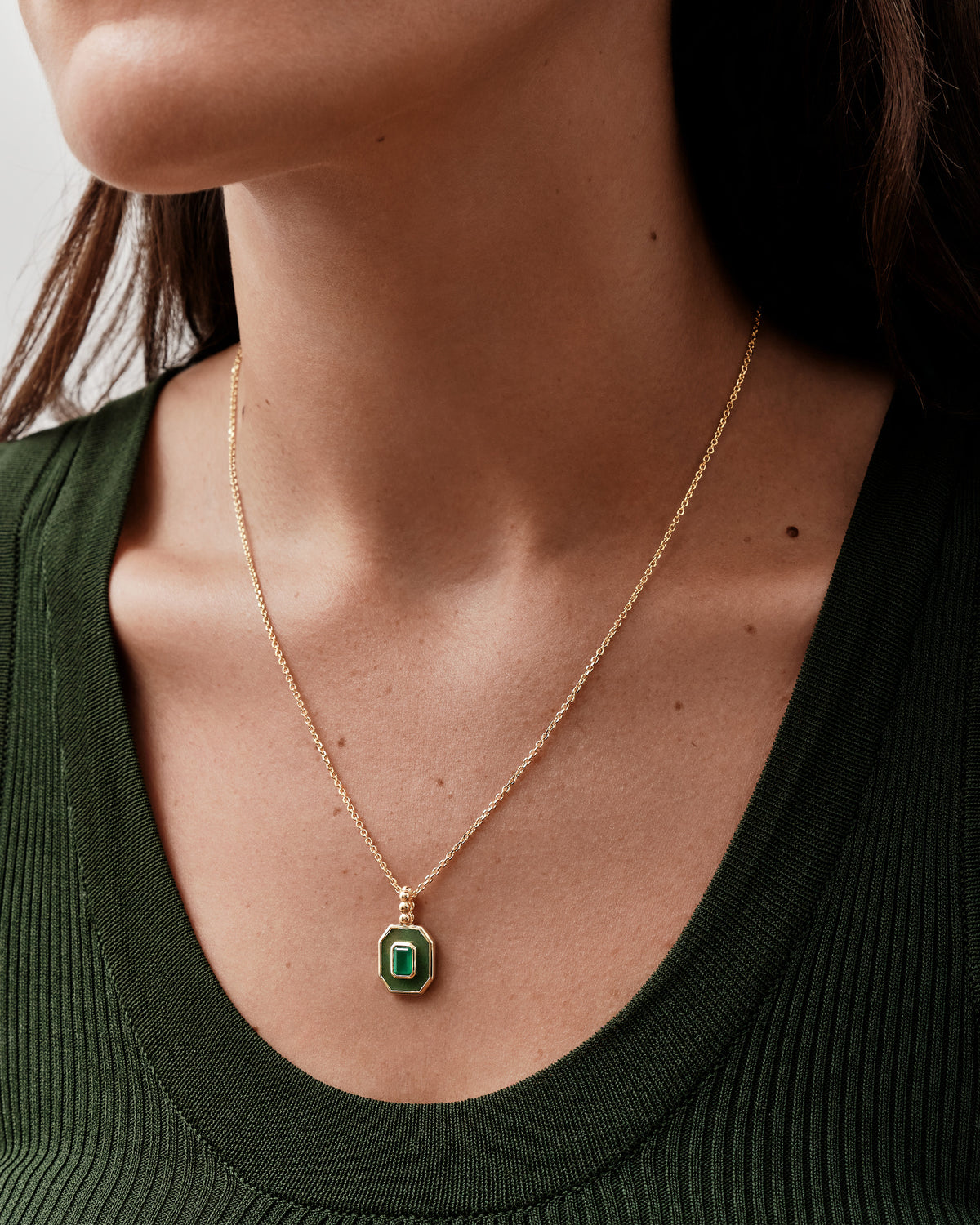 Deco Aventurine and Green Onyx Necklace
