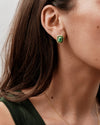 Deco Aventurine & Green Onyx Stud Earrings