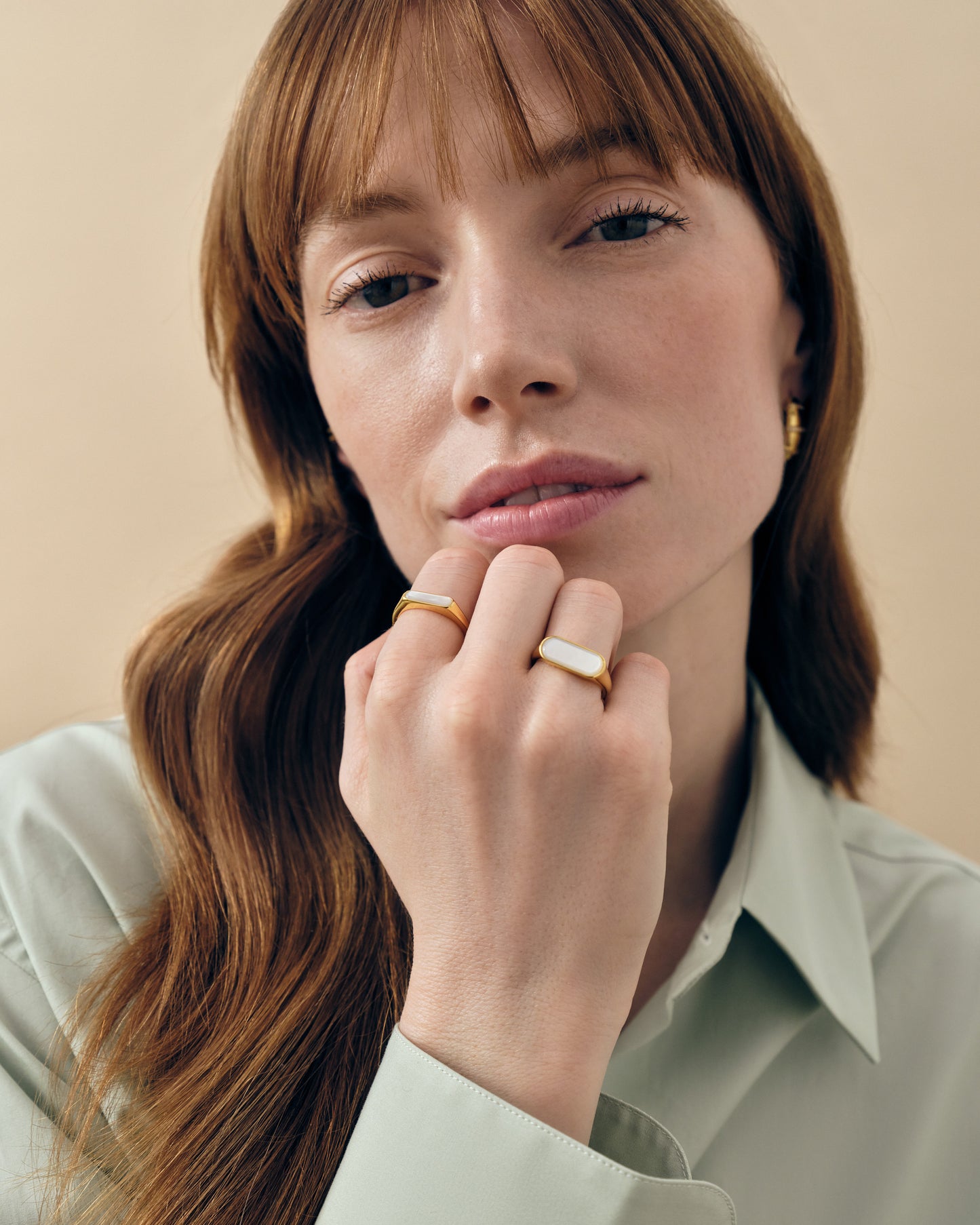 Charlotte Collins Mother of Pearl Pinky Ring