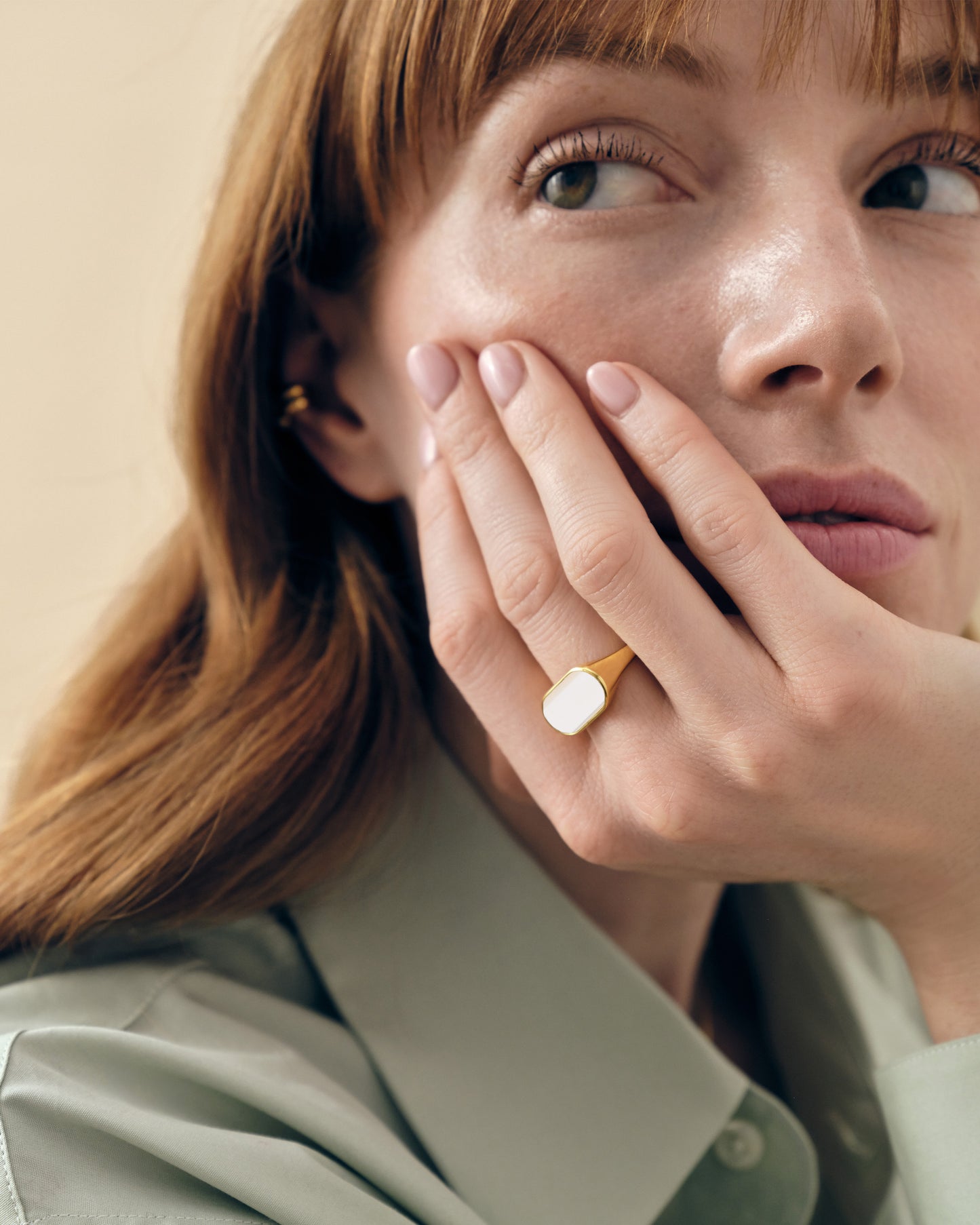 Charlotte Collins Mother of Pearl Cocktail Ring