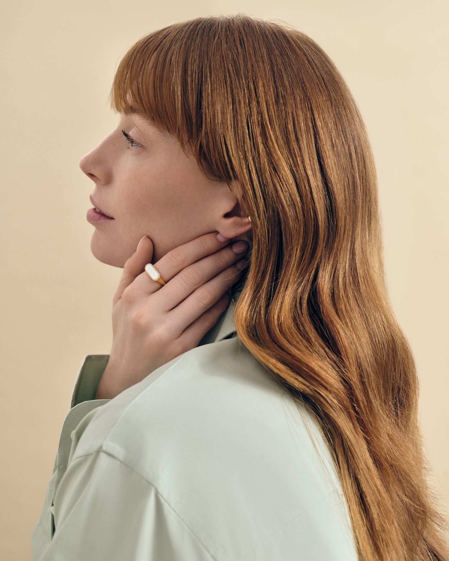 Charlotte Collins Mother of Pearl Plain Statement Ring