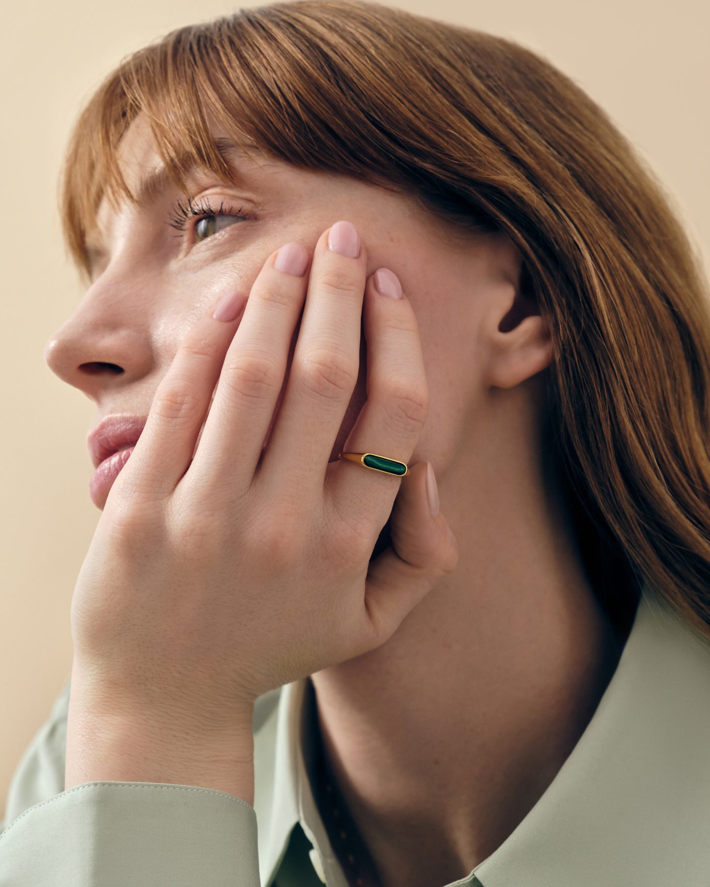 Charlotte Collins Malachite Pinky Ring