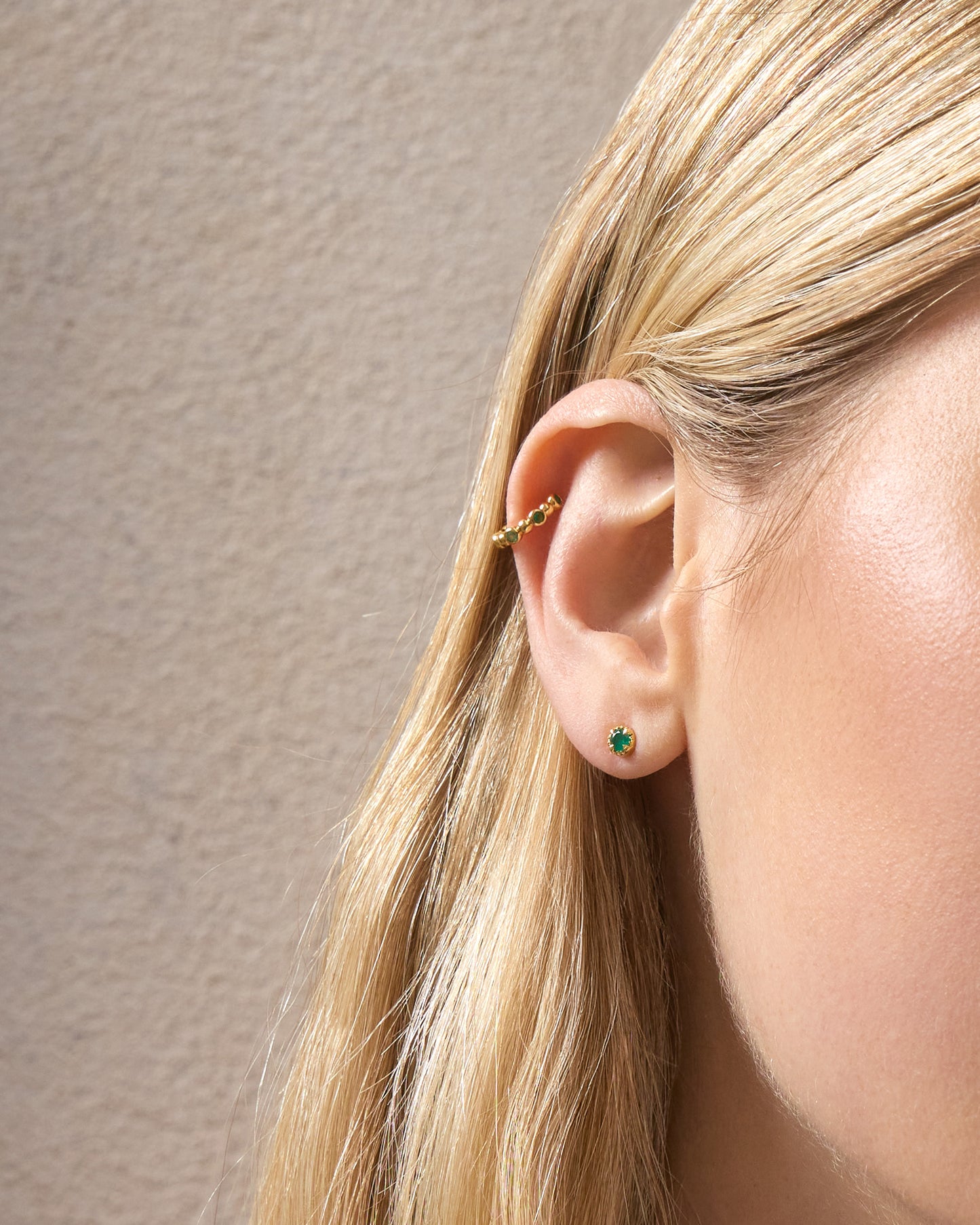 Green Onyx May Birthstone Studs