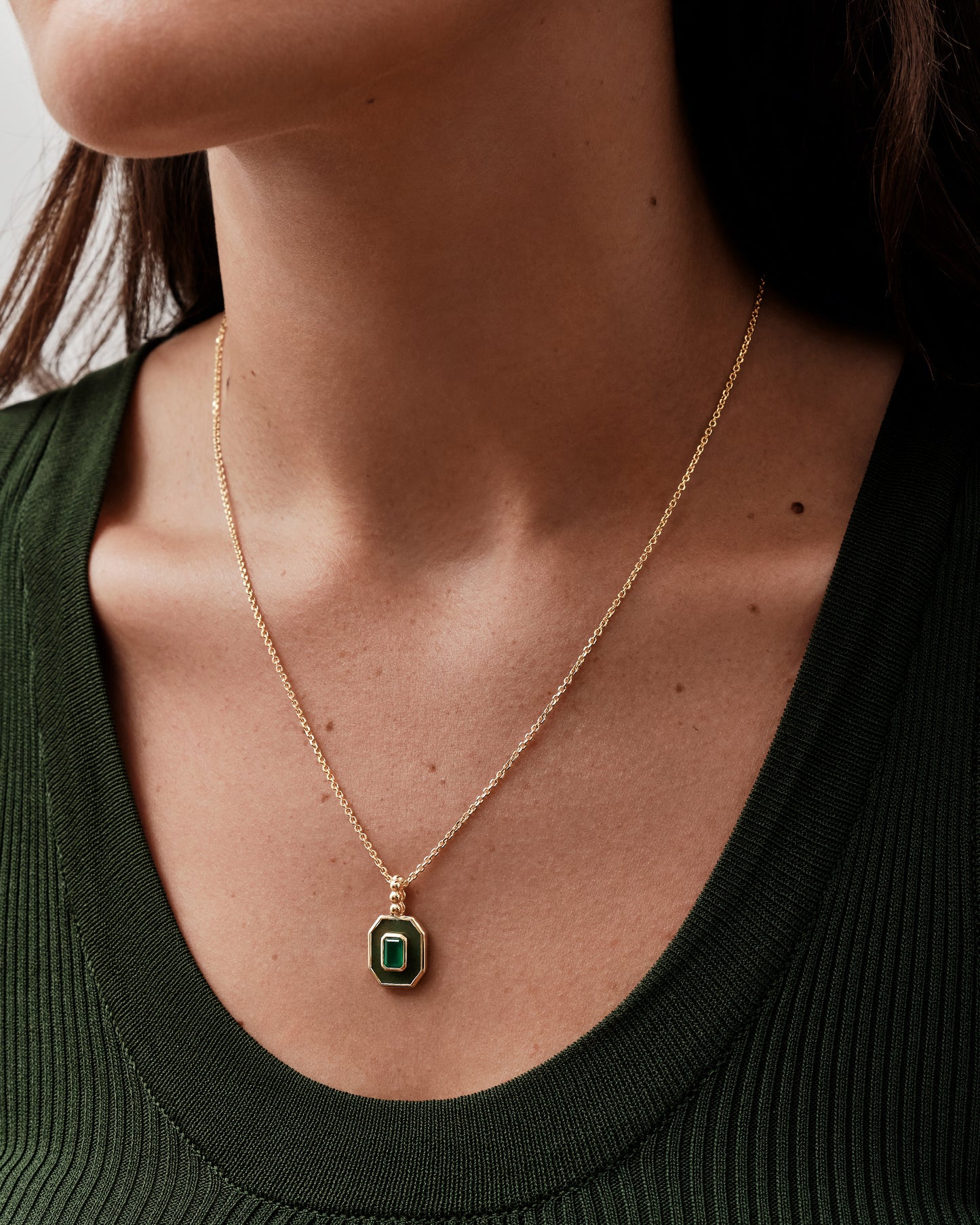 Deco Aventurine and Green Onyx Necklace