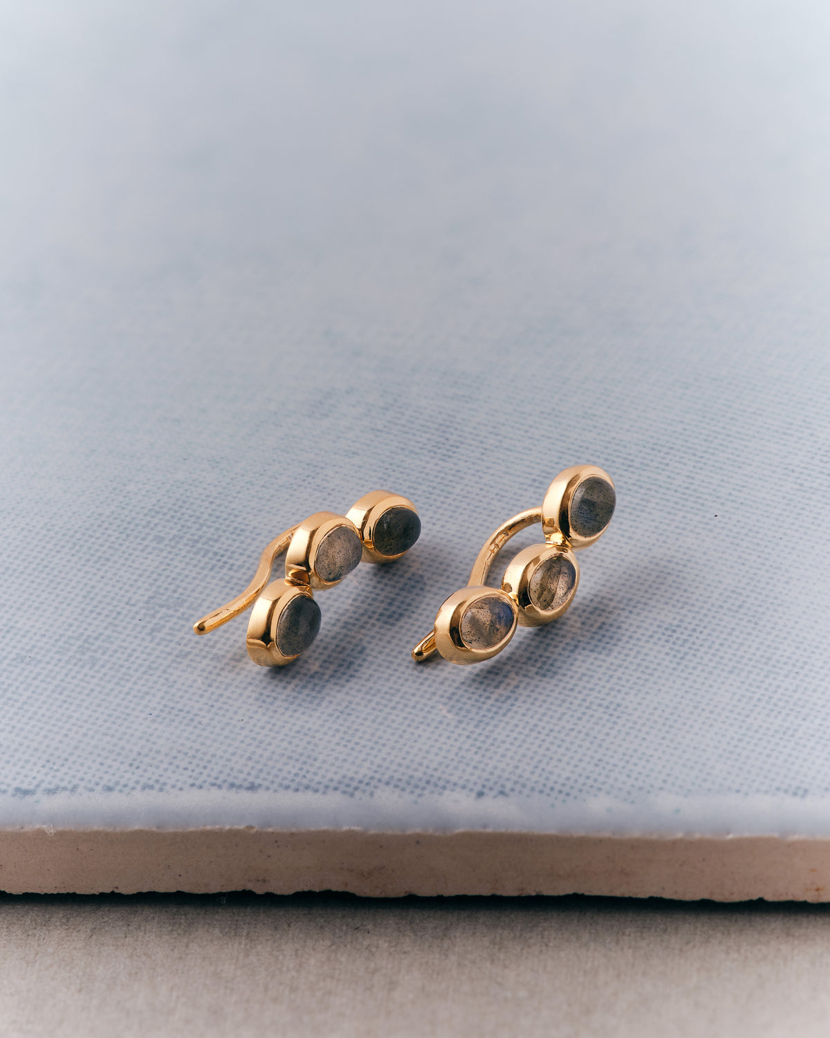 Lily Pebbles Triple Labradorite Ear Crawlers