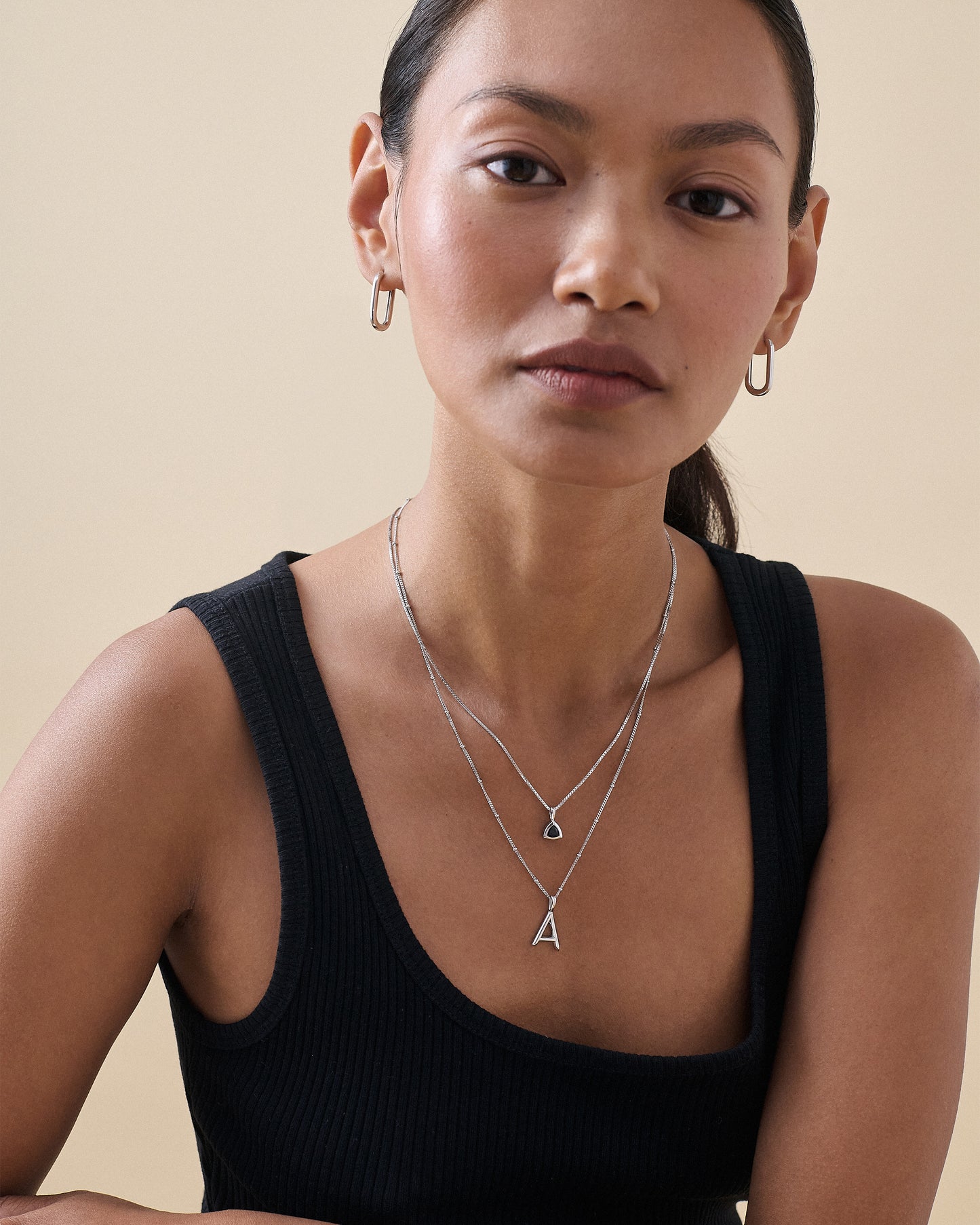 Link Hoop Earrings - Silver