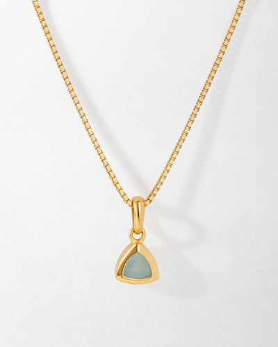 Aquamarine March Birthstone Necklace - Gold