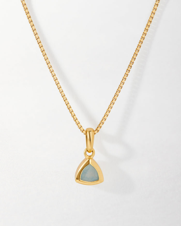 Aquamarine March Birthstone Necklace - Gold