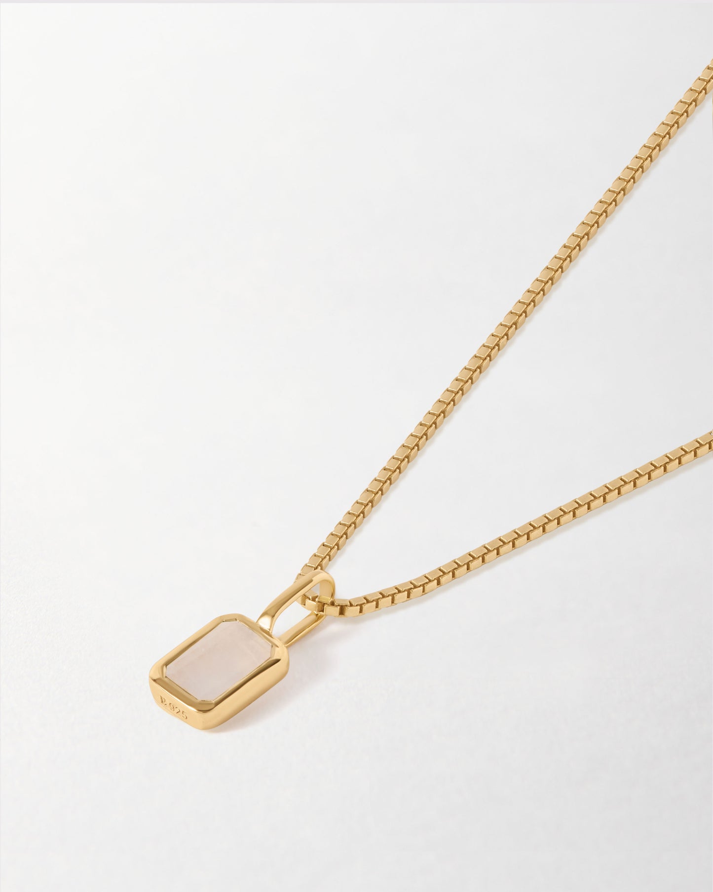 Mini Deco Moonstone June Birthstone Necklace