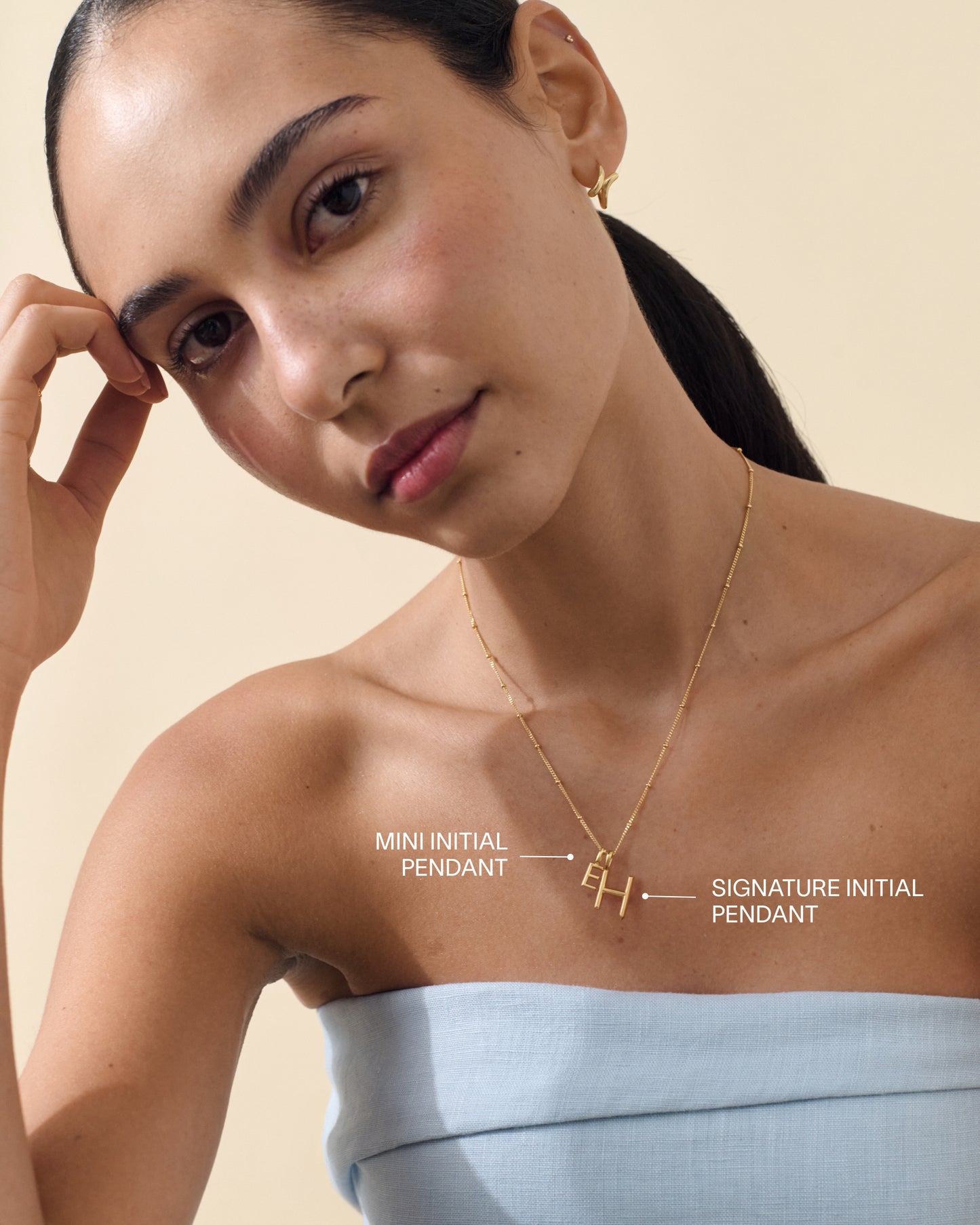 Mini Initial Necklace - Gold