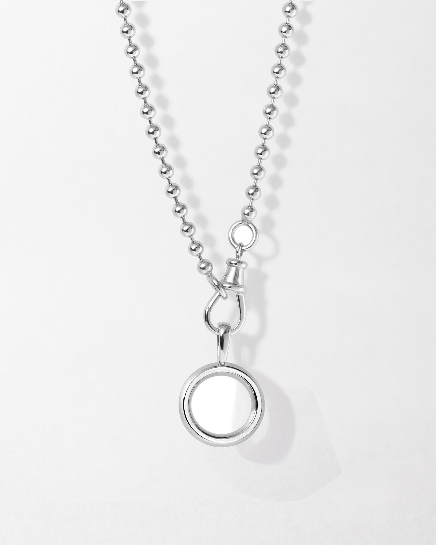Initial Globe Necklace - Silver featuring a sterling silver pendant and chain crafted from recycled metals, perfect fine jewellery for everyday wear with ethical sourcing.