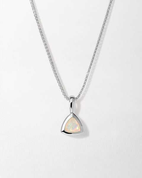Sterling Silver October Opal Birthstone Necklace & Earrings Set Created With Zircondia Crystals Sterling Silver October Opal Birthstone Necklace & Earrings Set Created With Zircondia Crystals