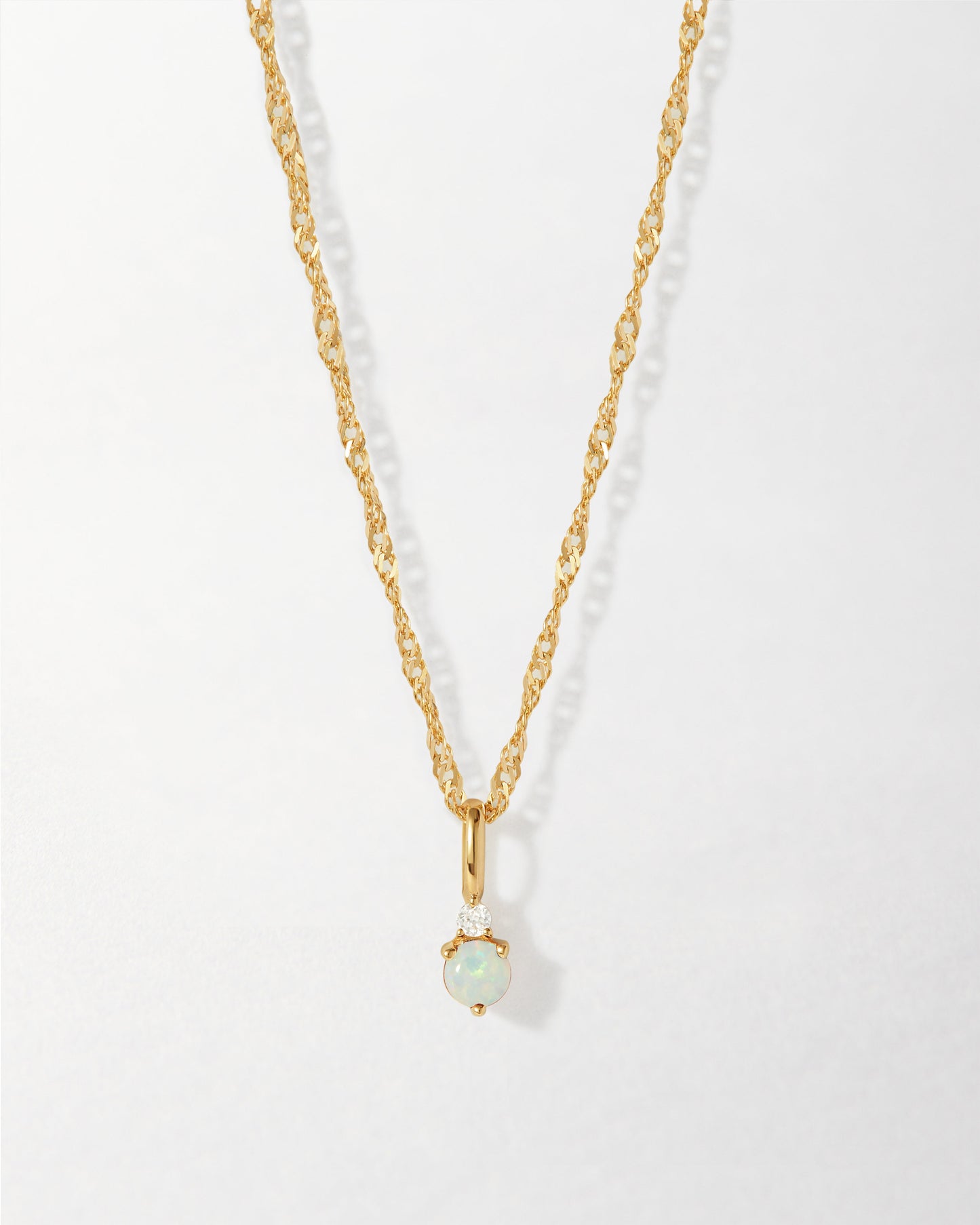 Opal 14ct Gold Birthstone Necklace