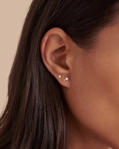 Pearl Diamond Stud Earrings