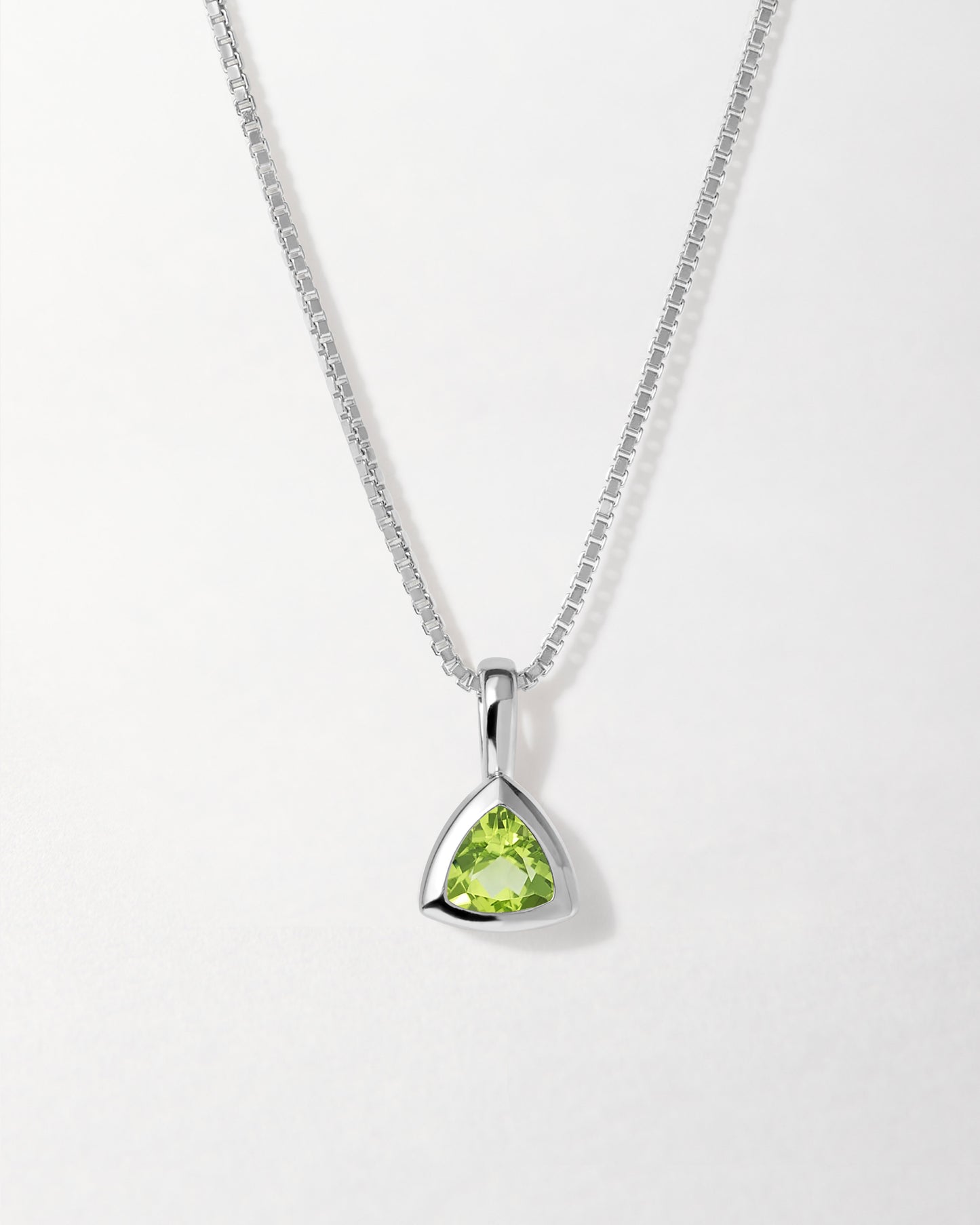 Peridot August Birthstone Necklace - Silver