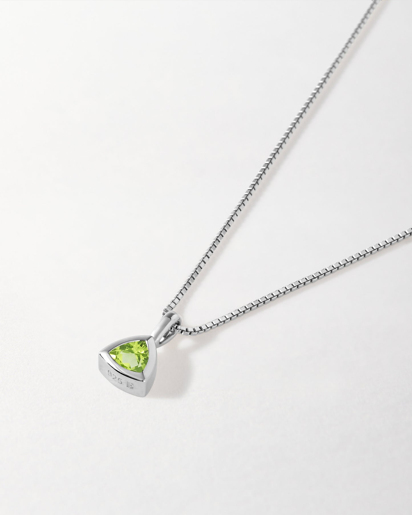 Peridot August Birthstone Necklace - Silver