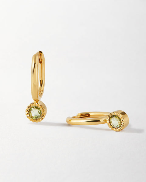 Peridot August Birthstone Drop Earrings | 18k Gold Plated