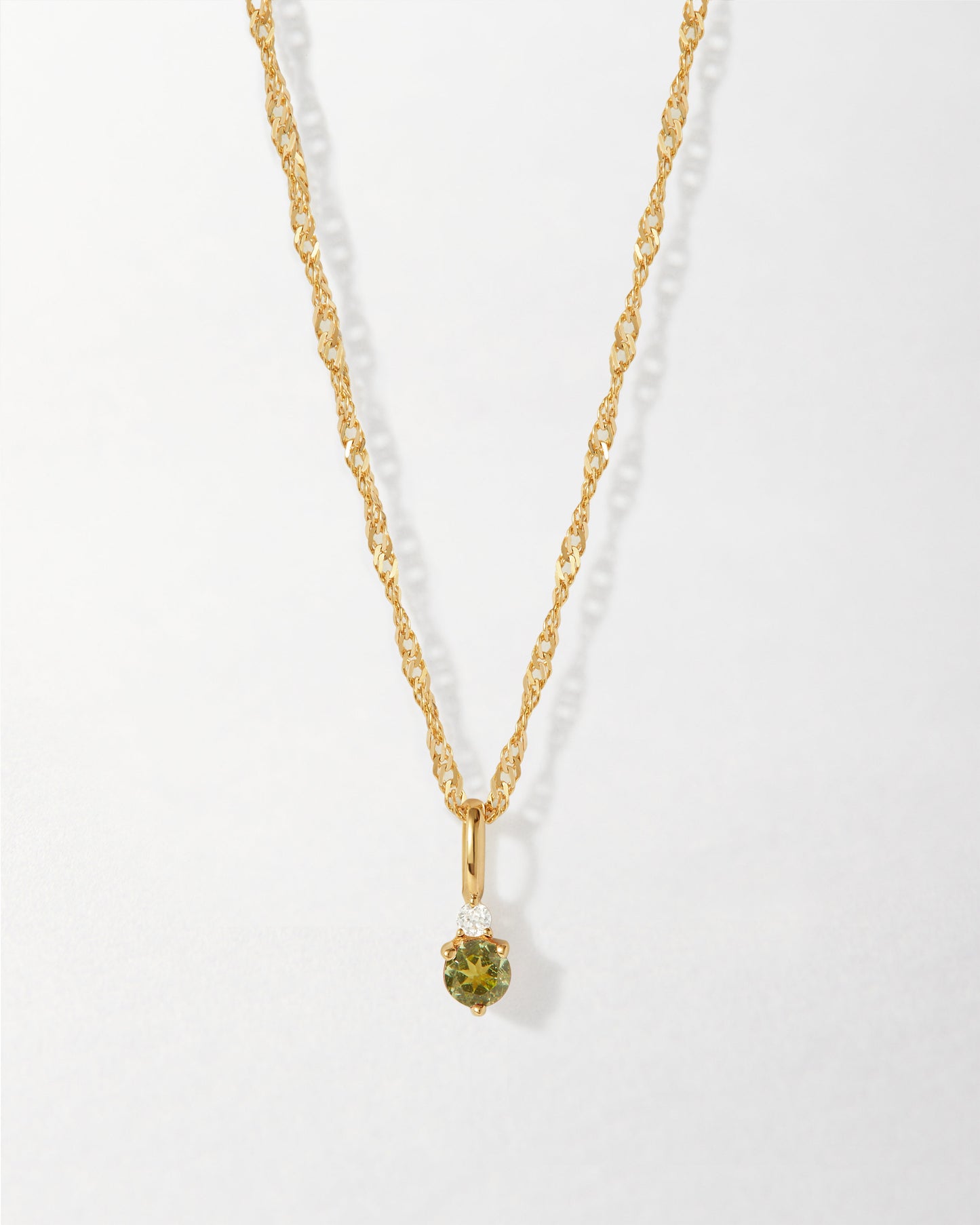 Peridot 14ct Gold Birthstone Necklace