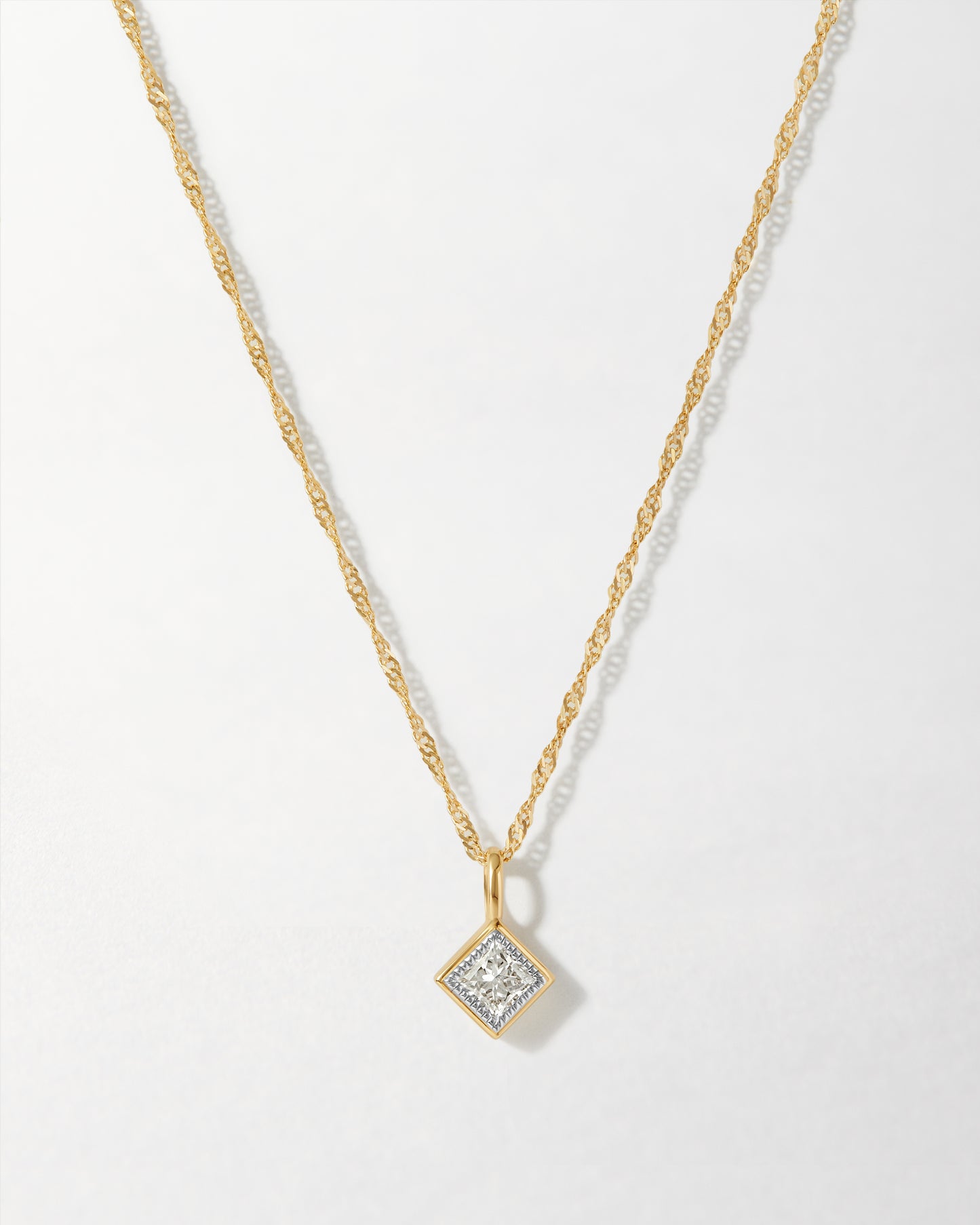 Princess Cut Diamond Necklace