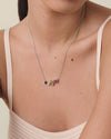 Quintet Customised Gemstone Necklace - Silver