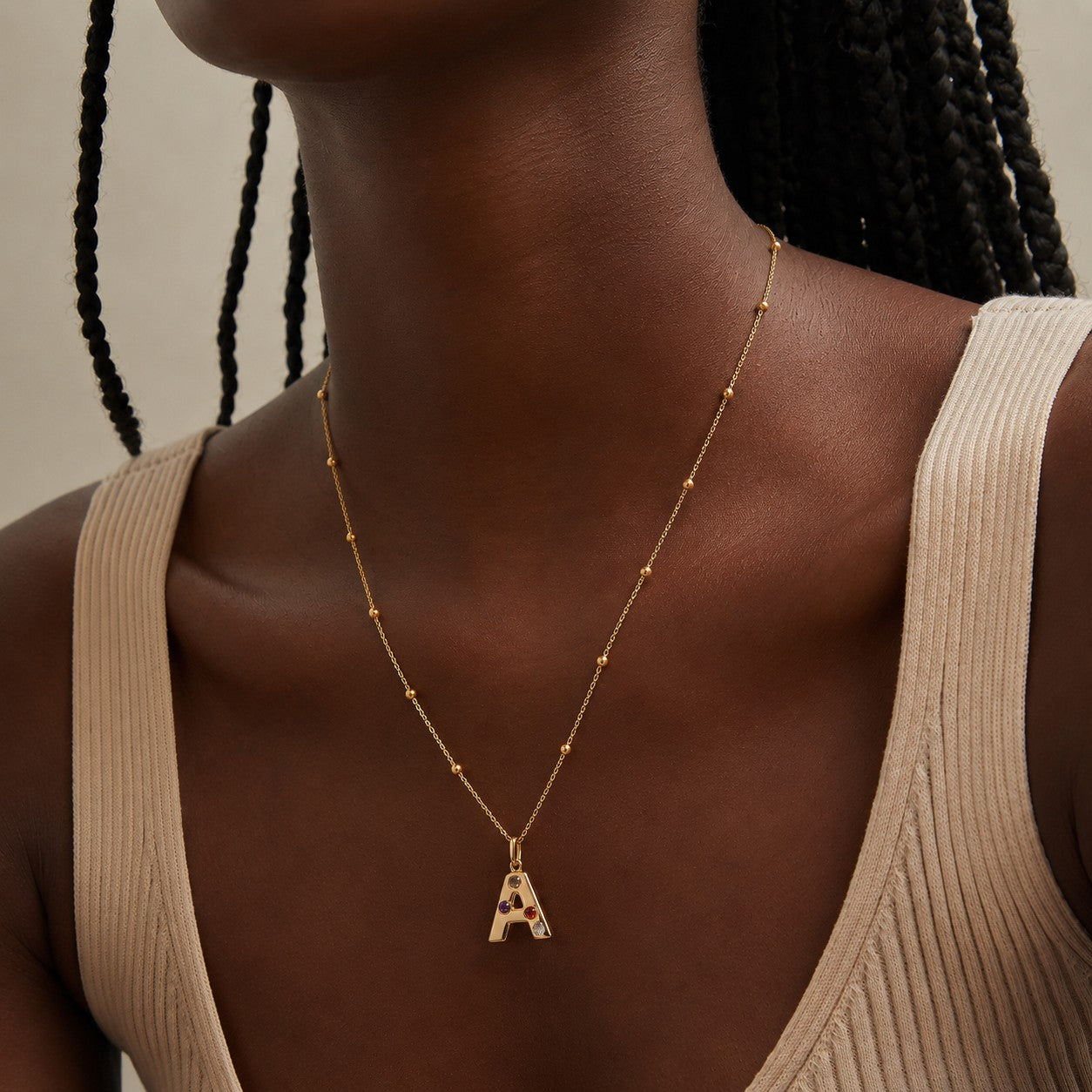 Rainbow Initial Necklace