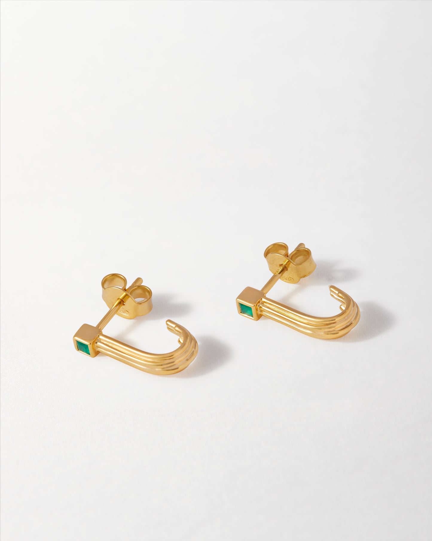 Ridge Green Onyx Stud Earrings