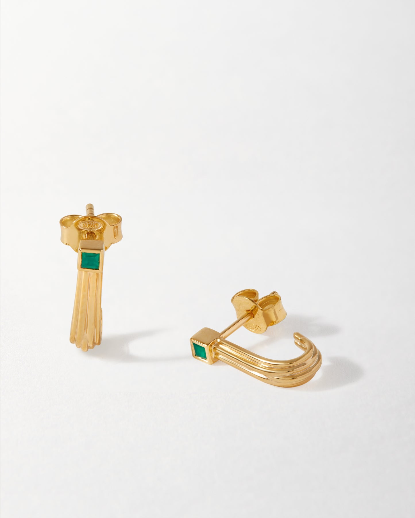 Ridge Green Onyx Stud Earrings