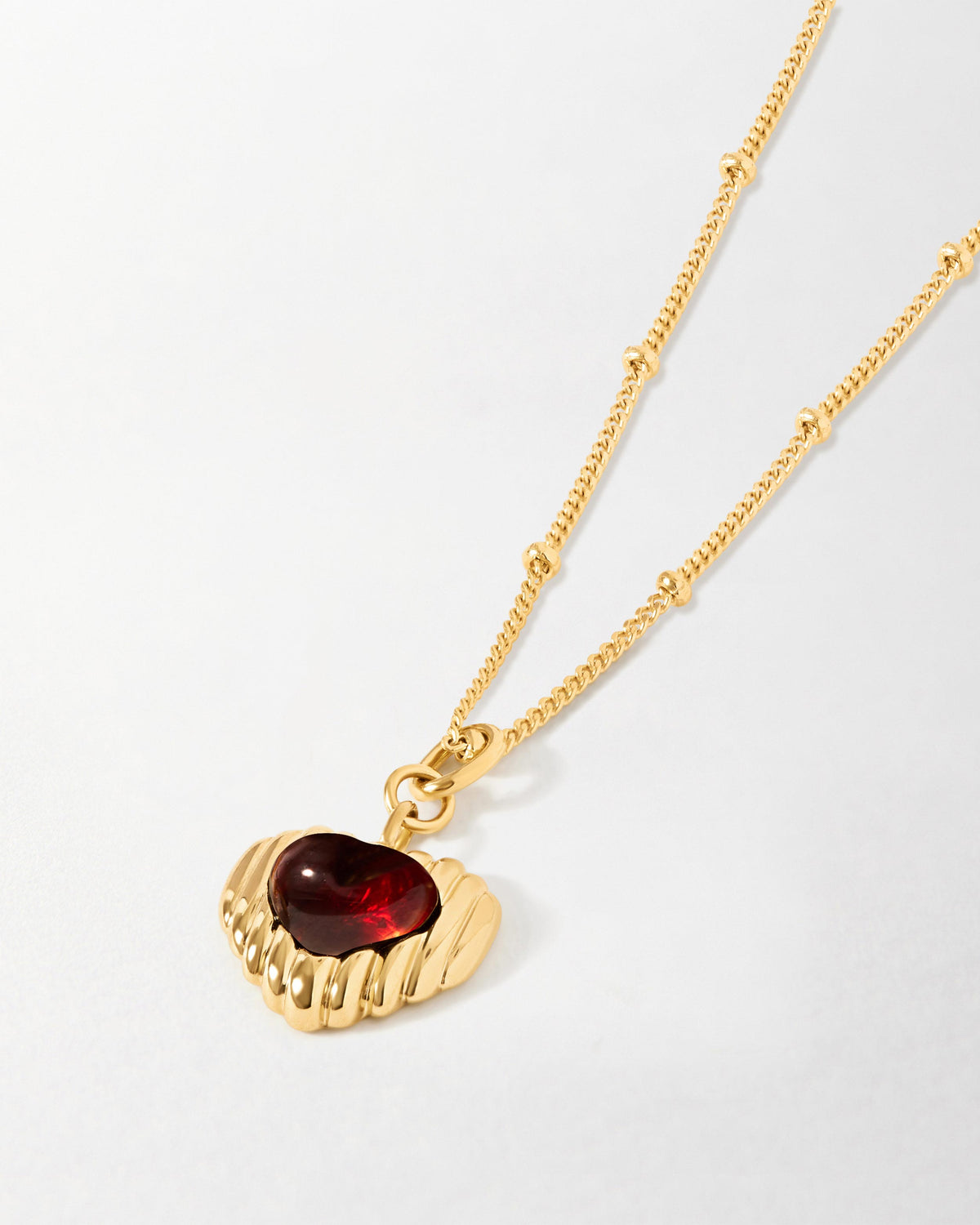 Lily Pebbles Ridge Garnet Heart Pendant
