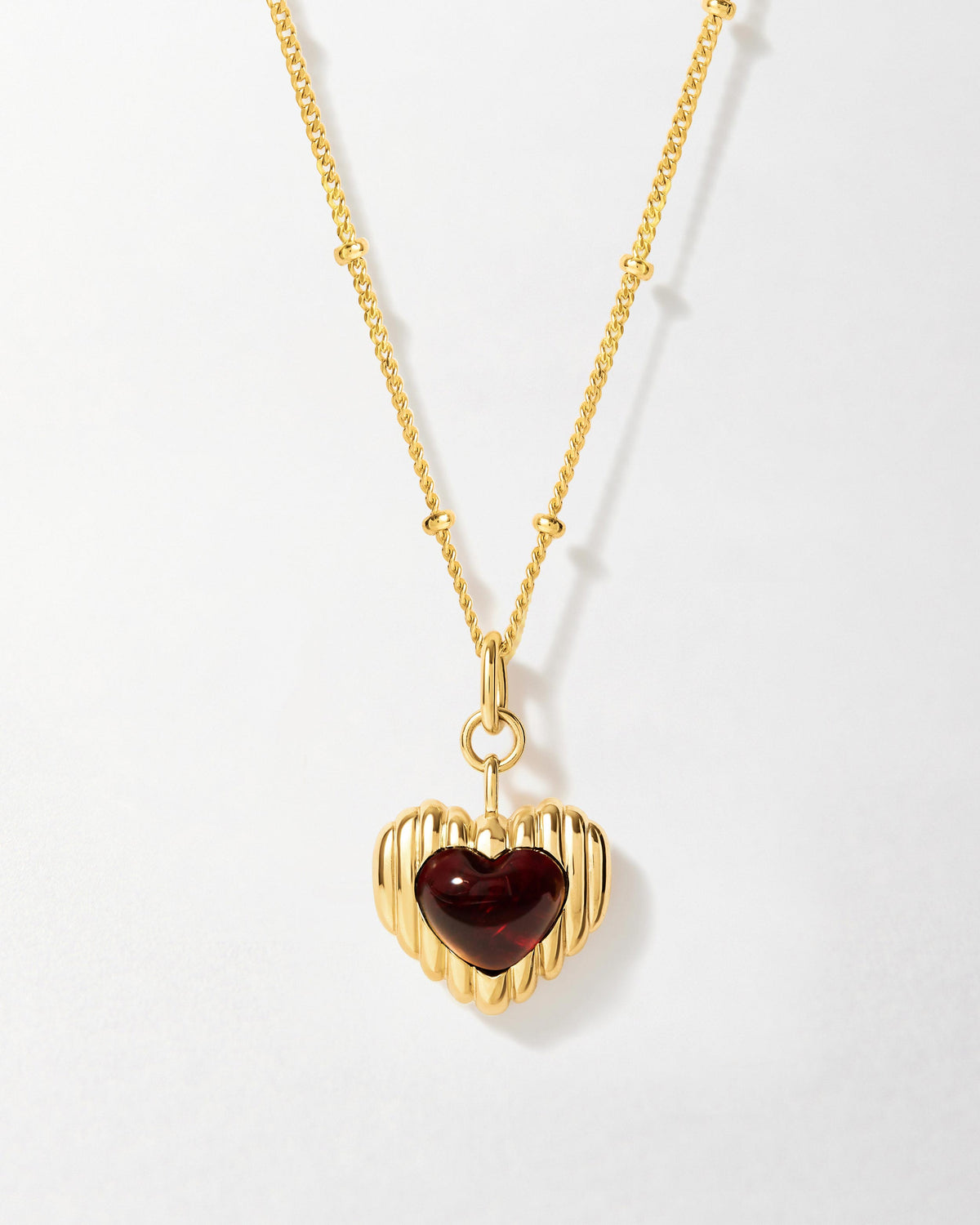 Lily Pebbles Ridge Garnet Heart Pendant