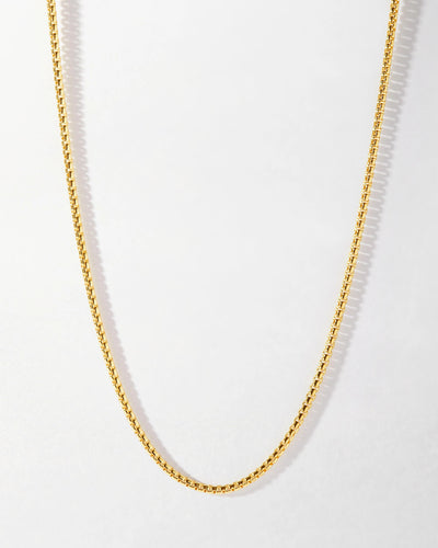 Rounded Box Chain Necklace - Gold