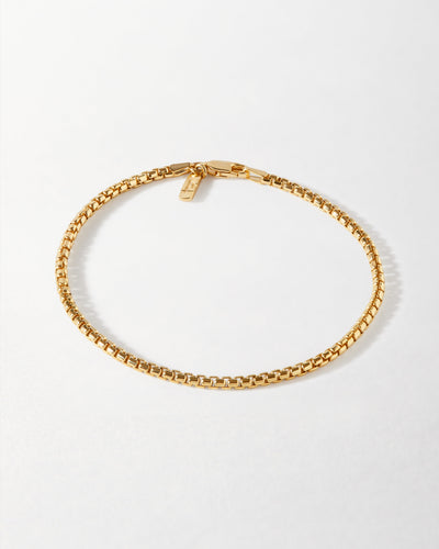 Rounded Box Chain Bracelet - Gold