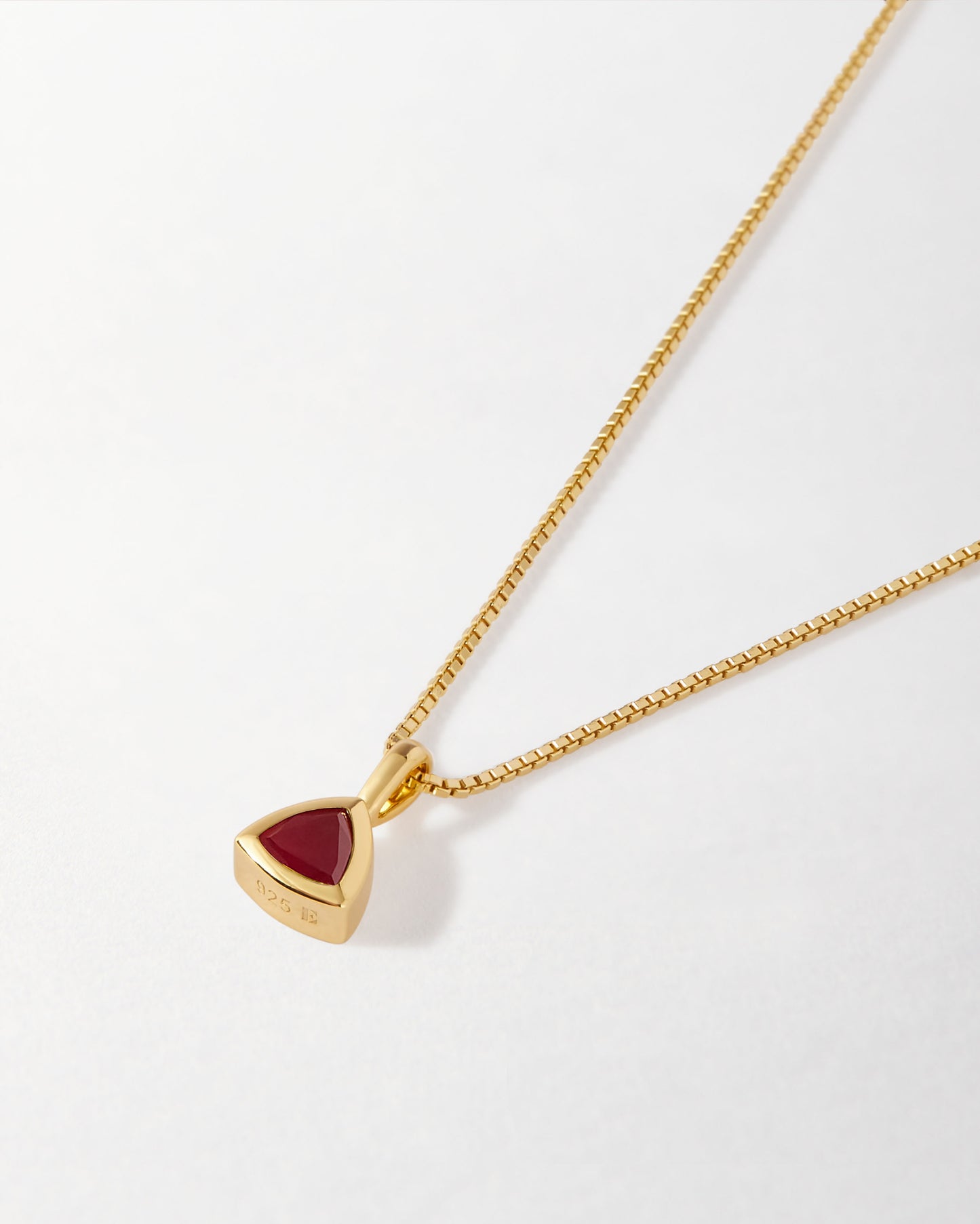 Ruby July Birthstone Necklace - Gold