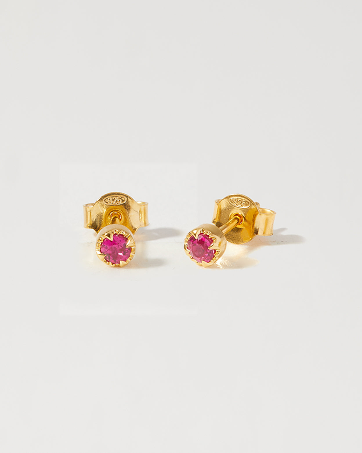 Ruby July Birthstone Studs