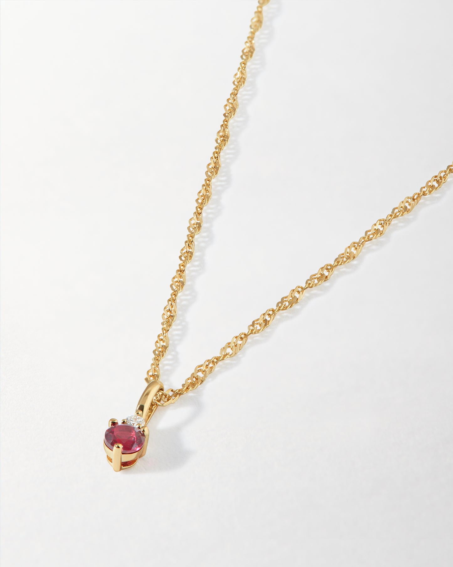Ruby 14ct Gold Birthstone Necklace
