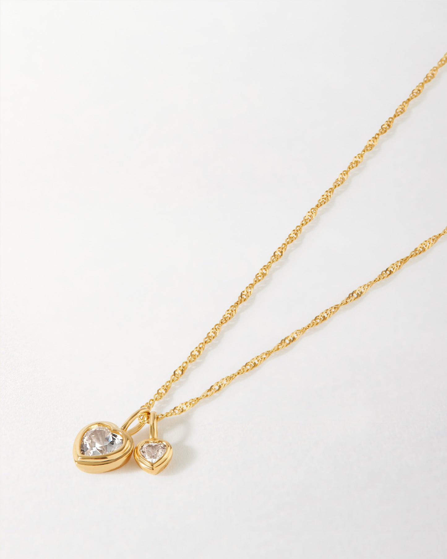 Heart Set Necklaces -  Cultured White Sapphire
