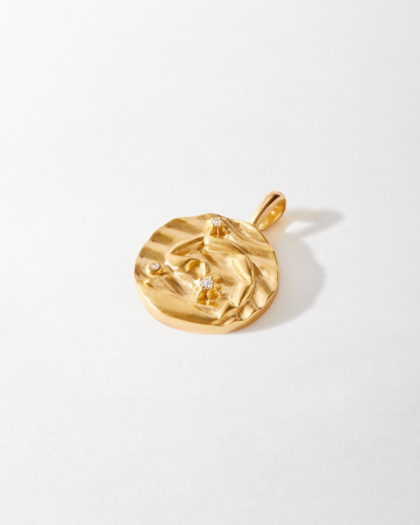 Zodiac Horoscope Pendant crafted in solid 14ct gold with lab-grown diamonds, made from recycled metals, offering considered jewellery built to last and perfect for everyday wear.