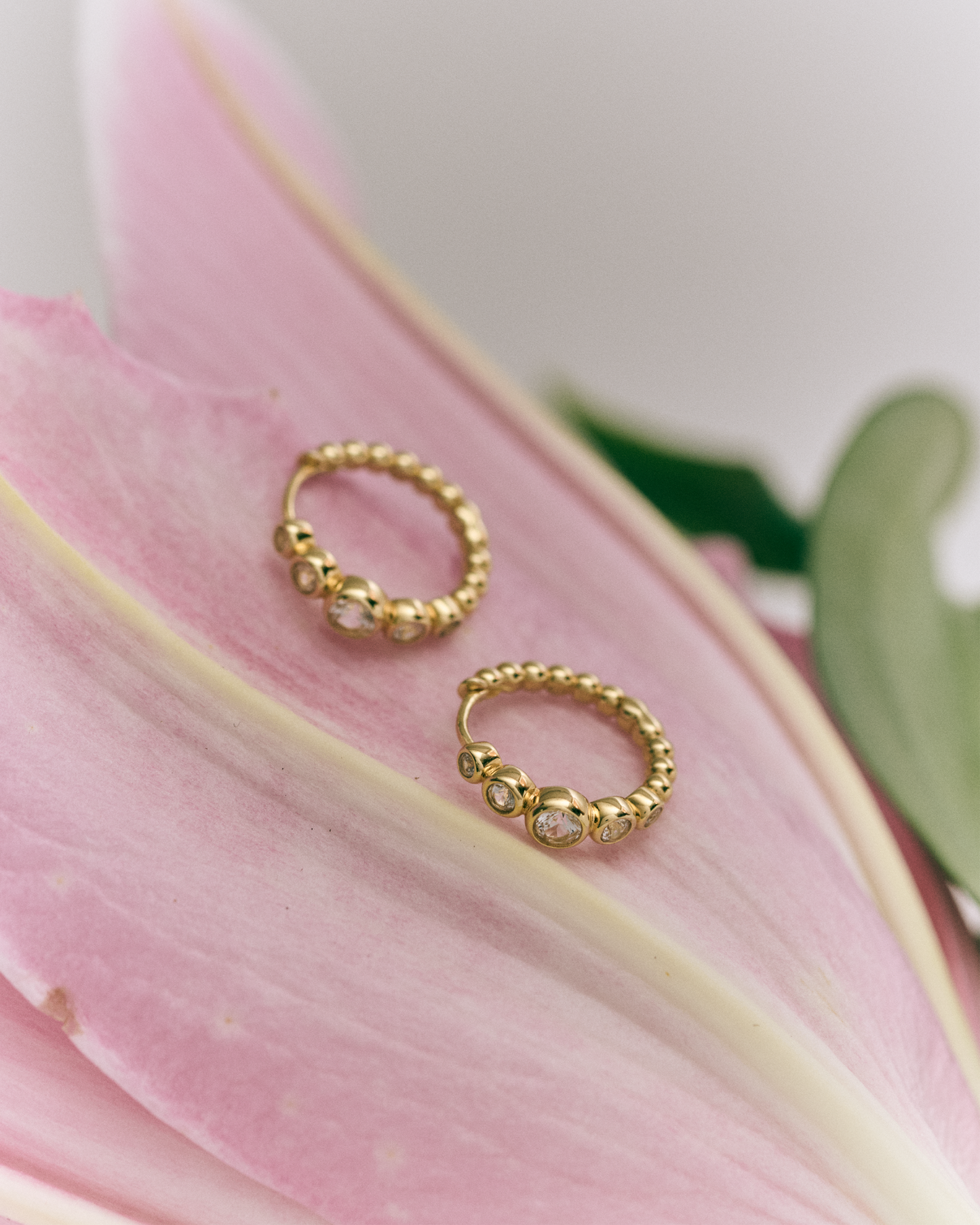 Serena White Sapphire Hoop Earring