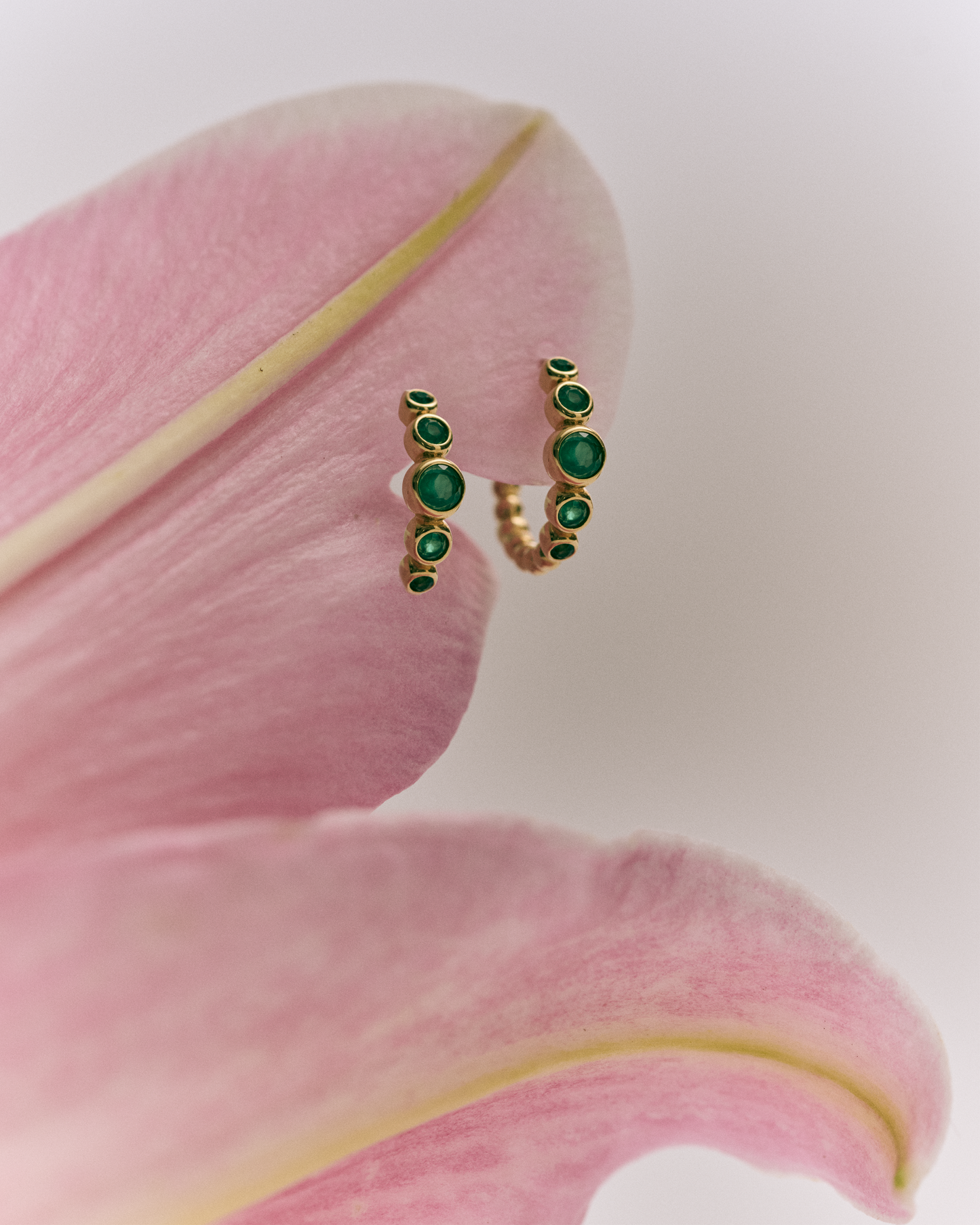 Serena Green Onyx Hoop Earring